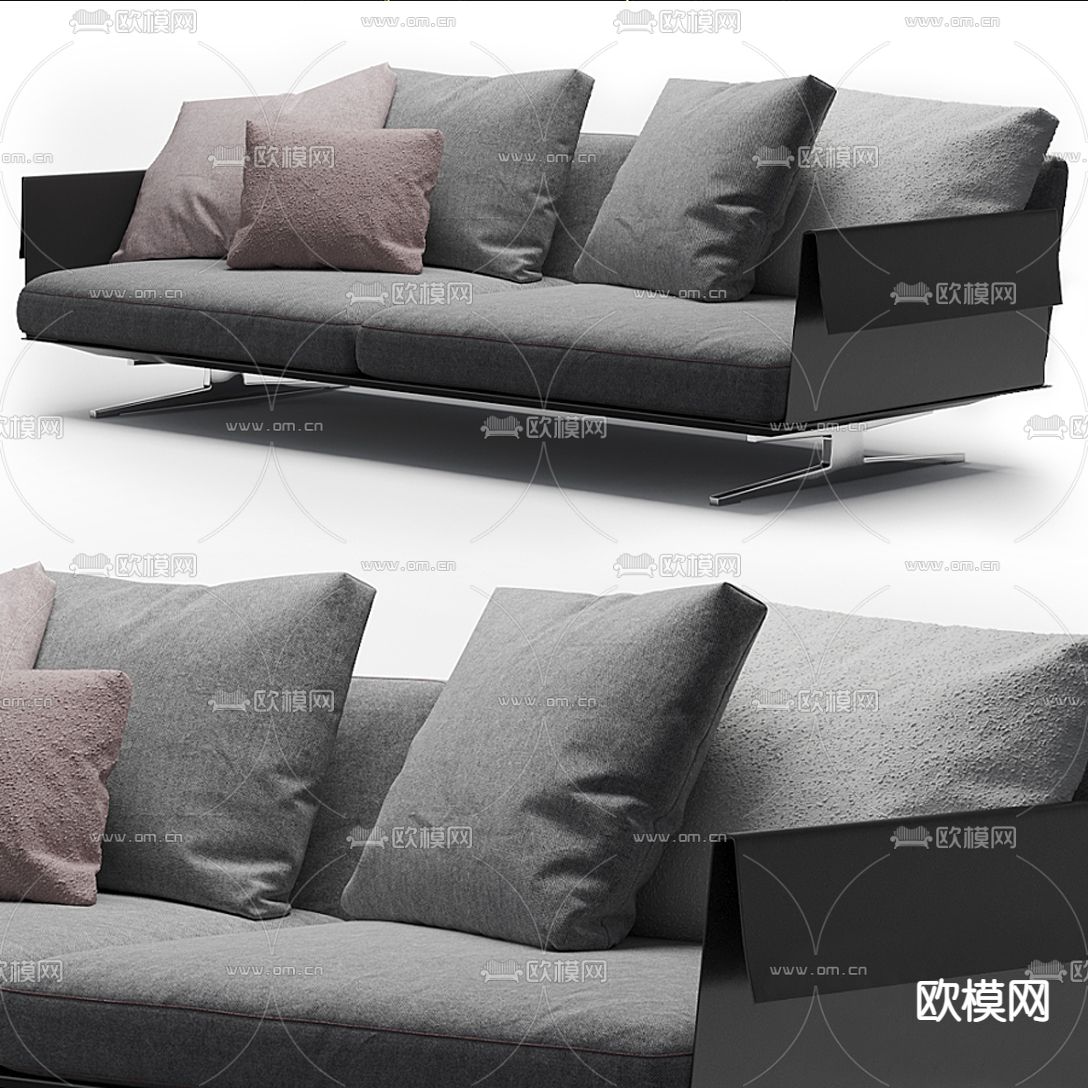 现代布艺双人沙发3d模型