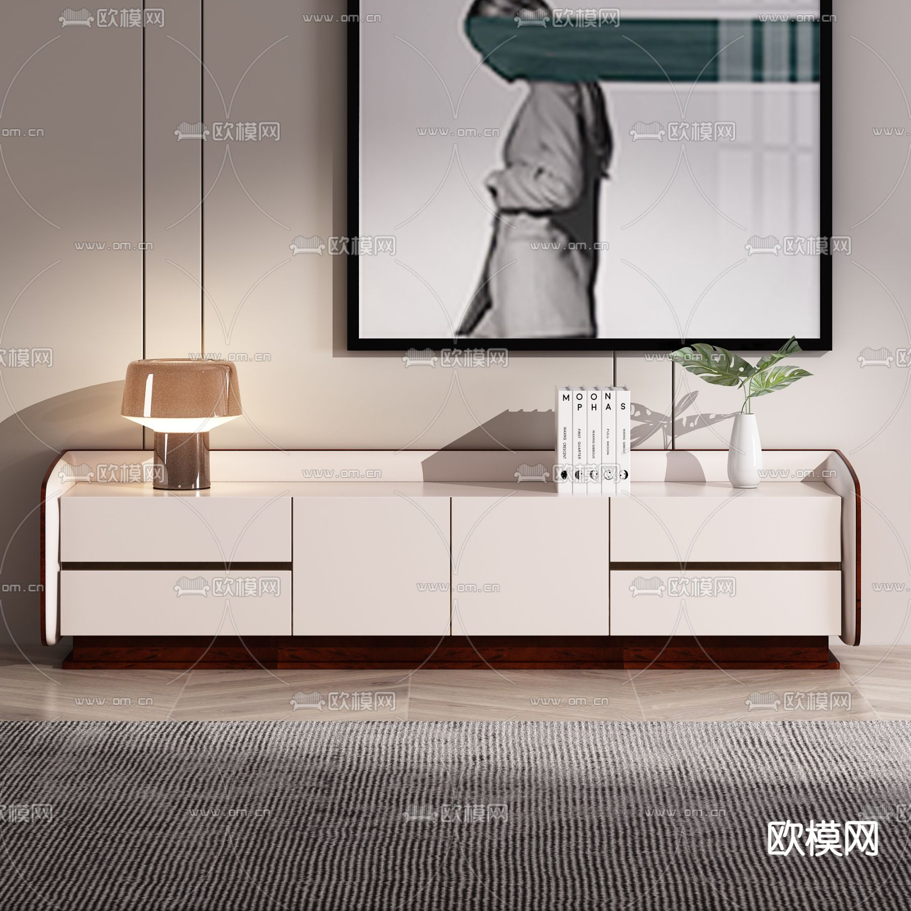 现代轻奢电视柜3d模型