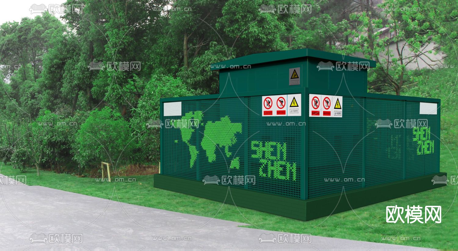 现代配电箱su模型下载（渲染图4）