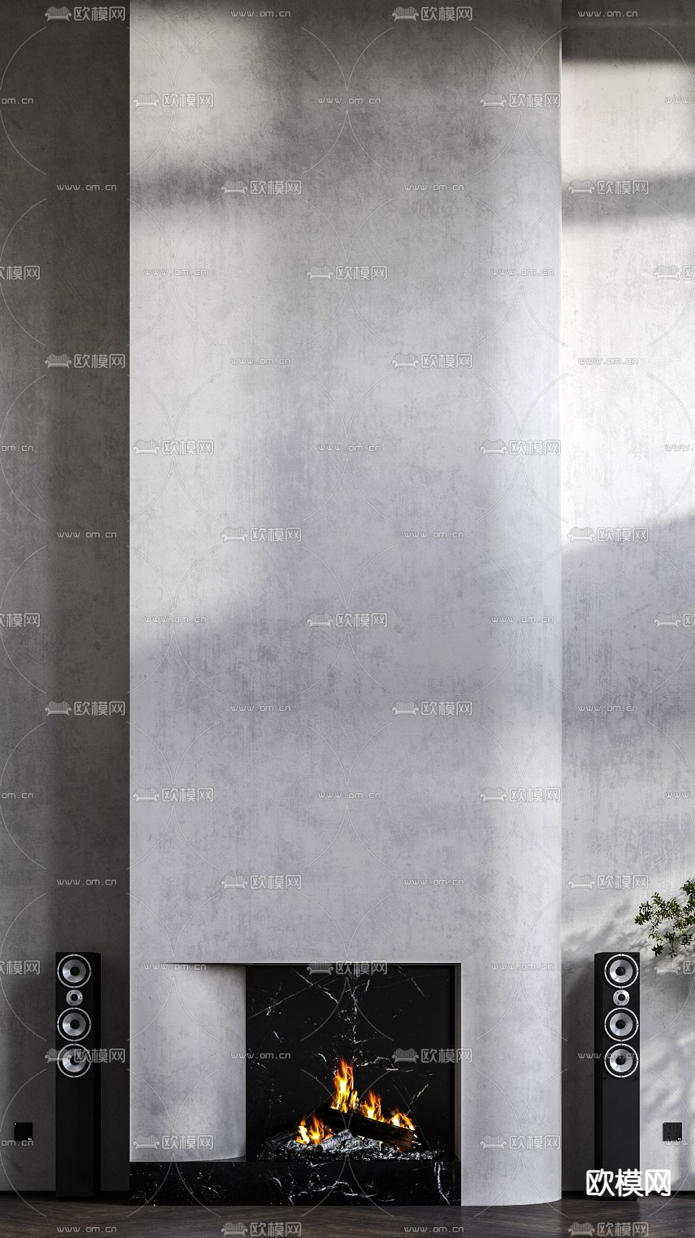 现代高级灰别墅客厅3d模型下载（渲染图5）