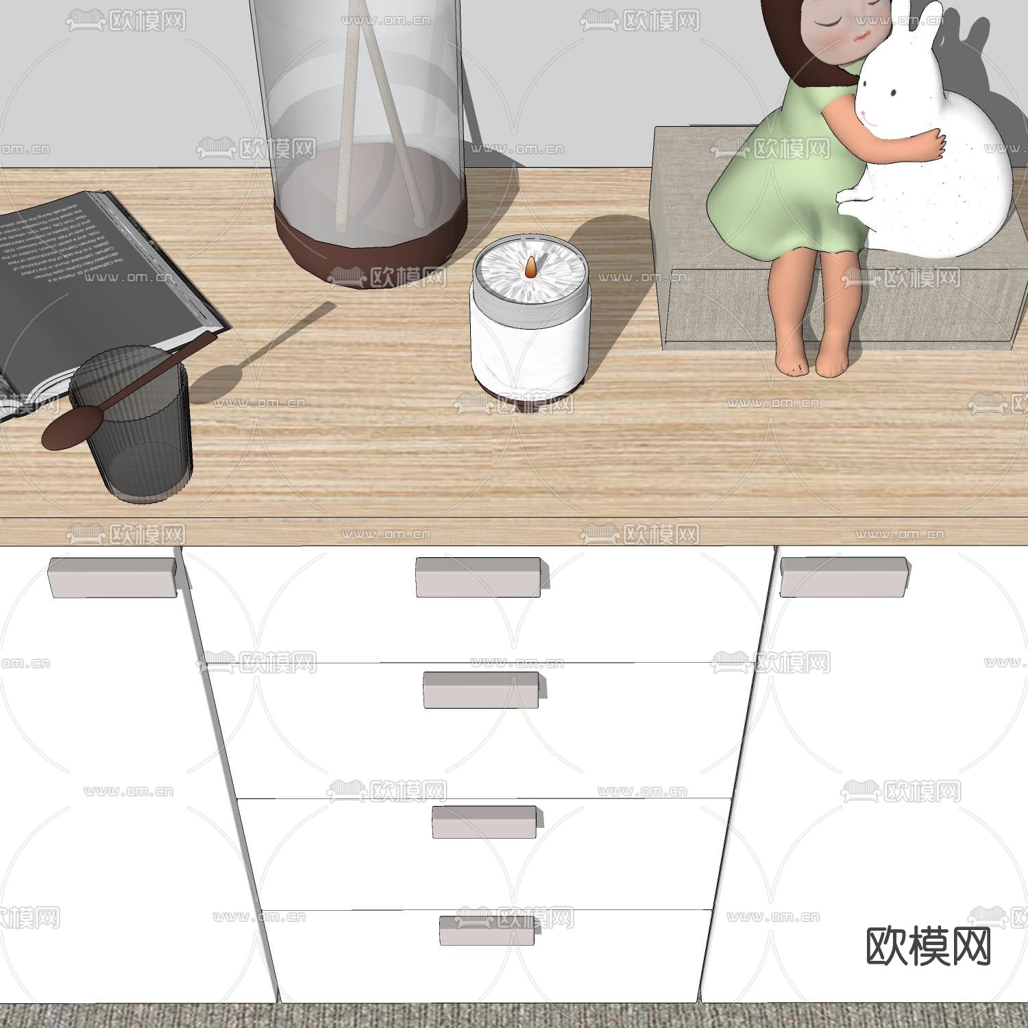 北欧储物柜su模型下载（渲染图5）