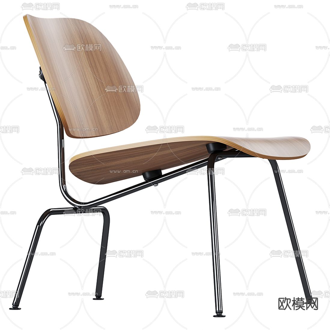 现代实木单椅3d模型