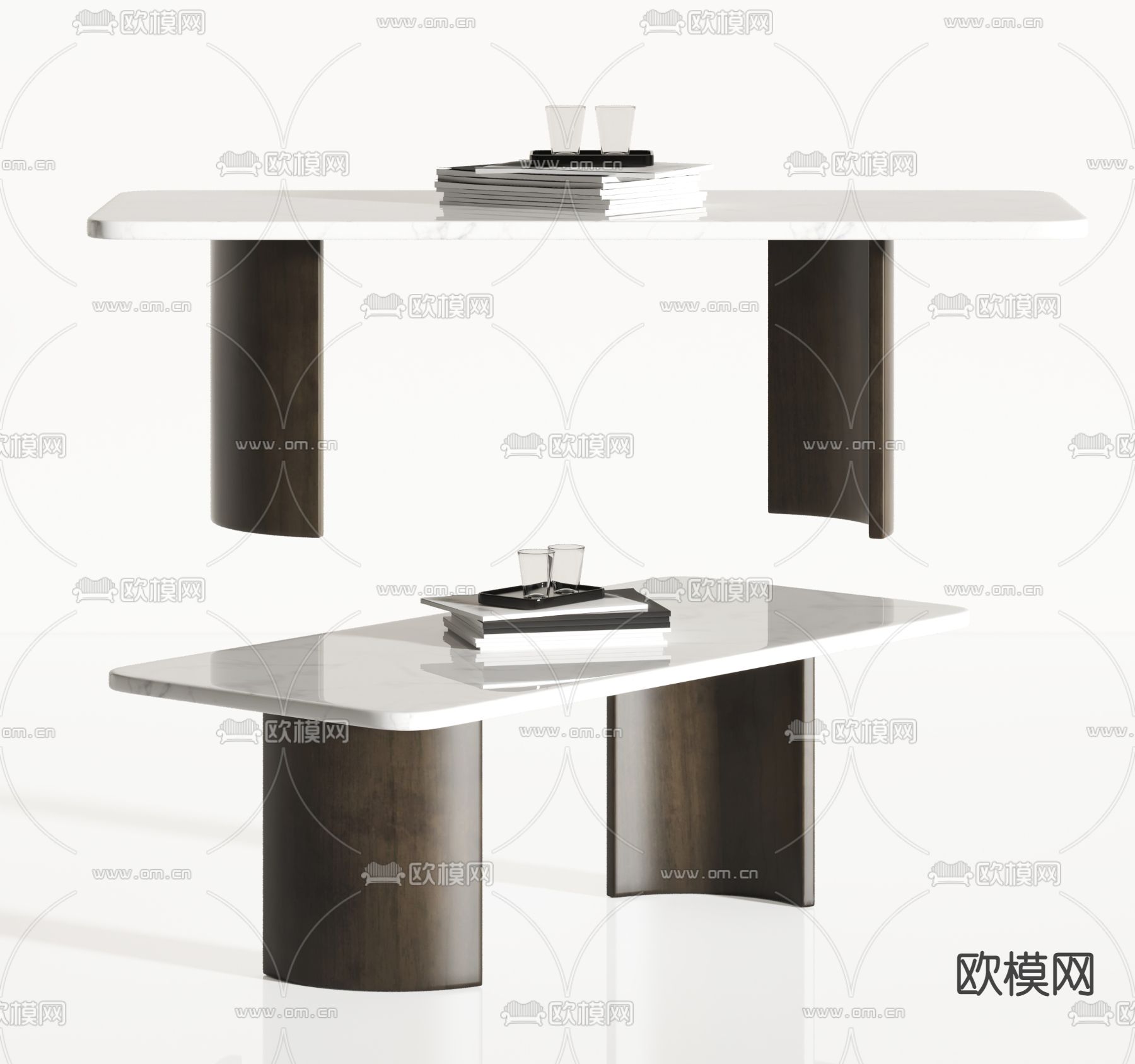 现代大理石餐桌3d模型