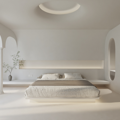  侘寂民宿客房su模型 