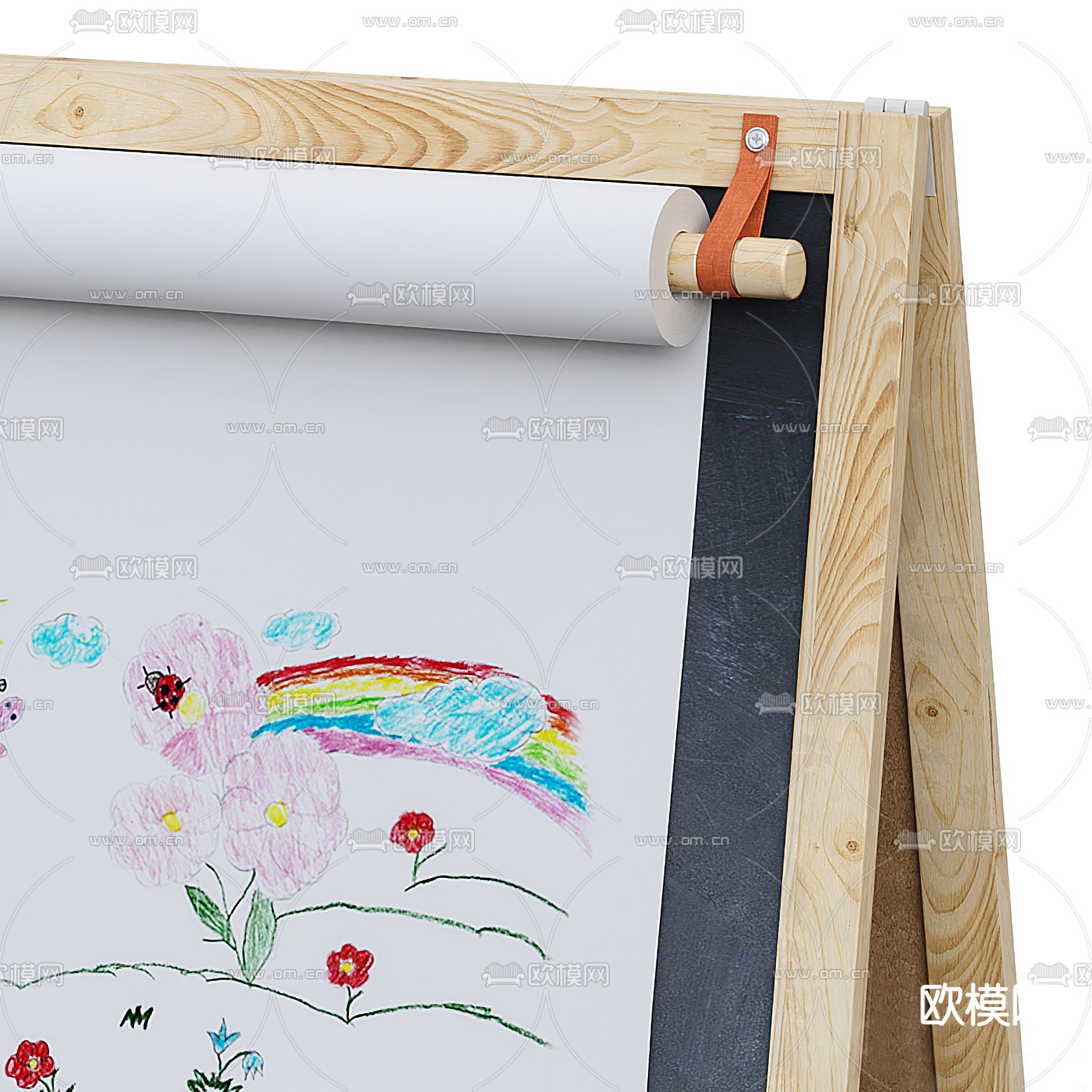 现代画架画板绘画用品3d模型下载（渲染图2）