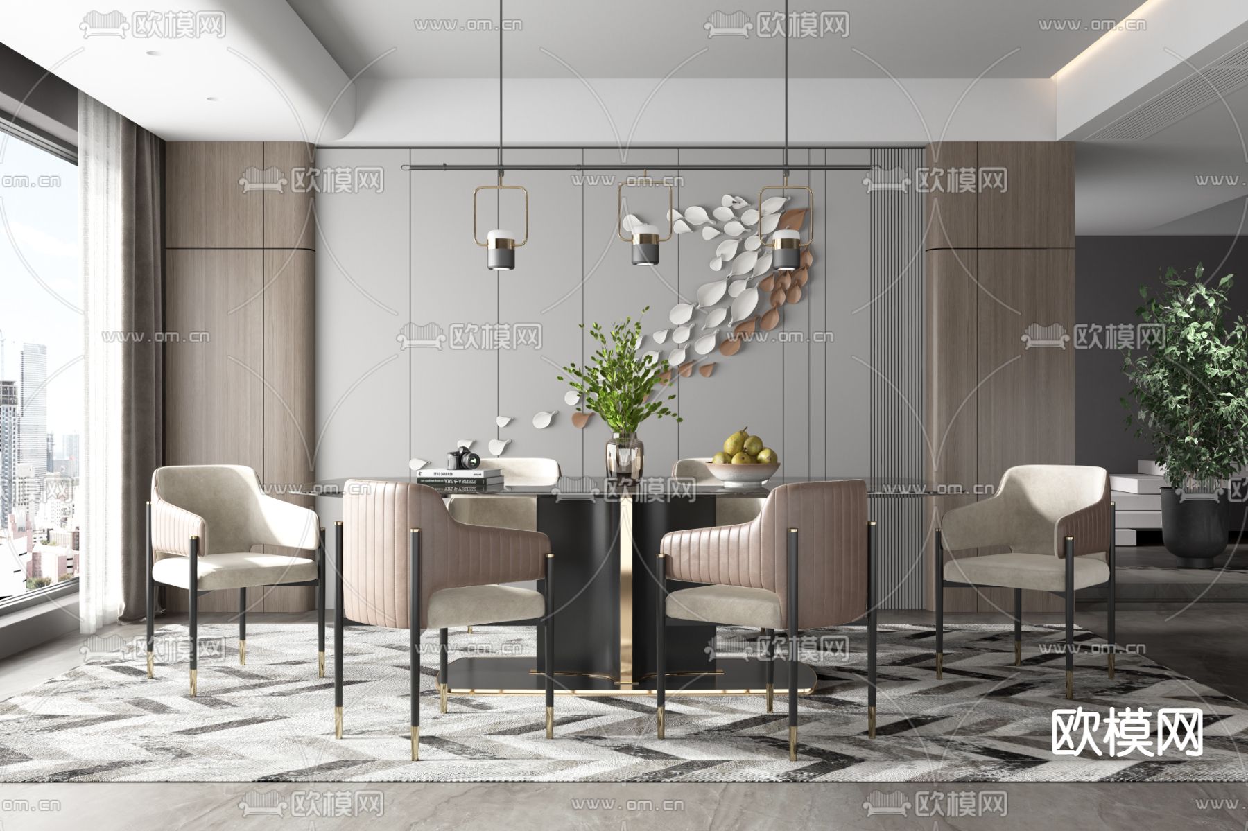 现代餐厅3d模型