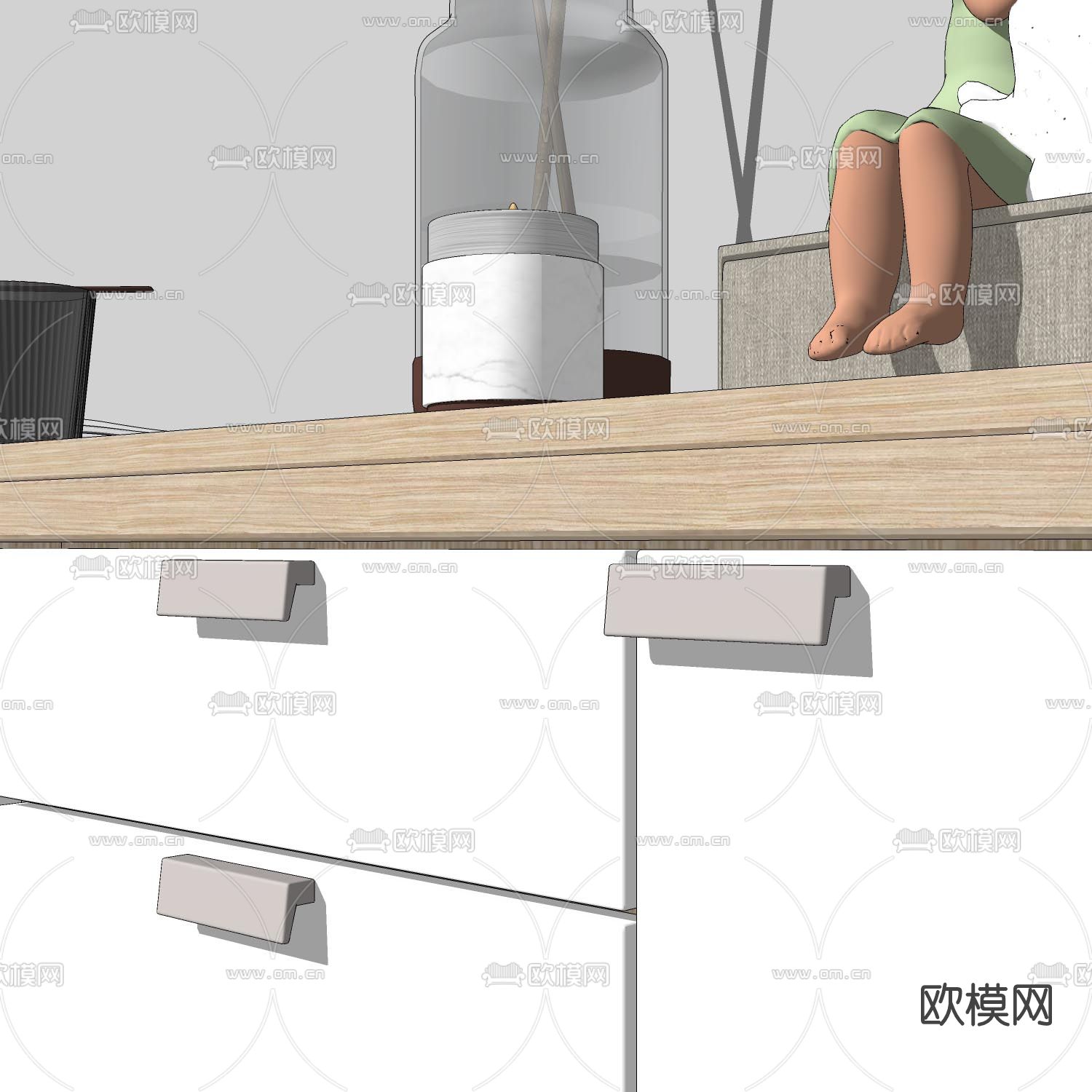 北欧储物柜su模型下载（渲染图3）