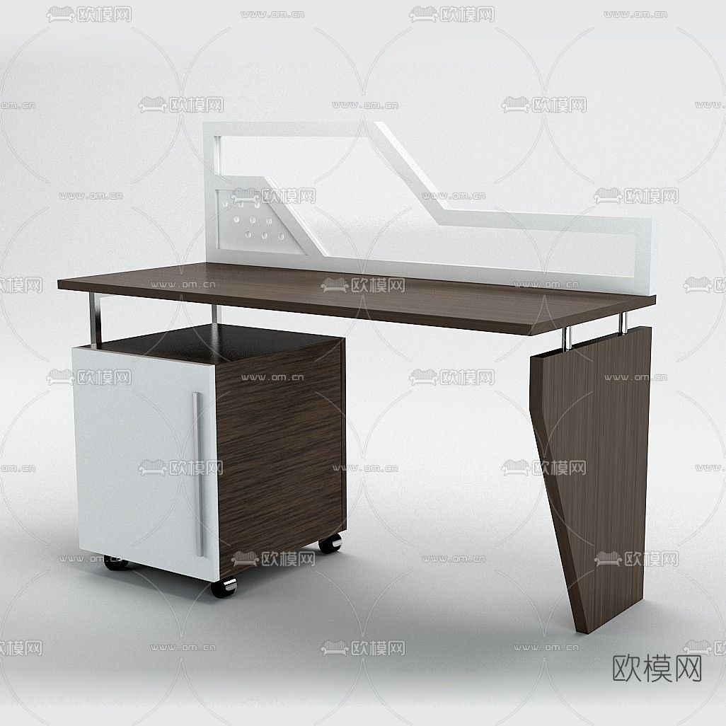 现代办公桌椅卡位免费3d模型下载