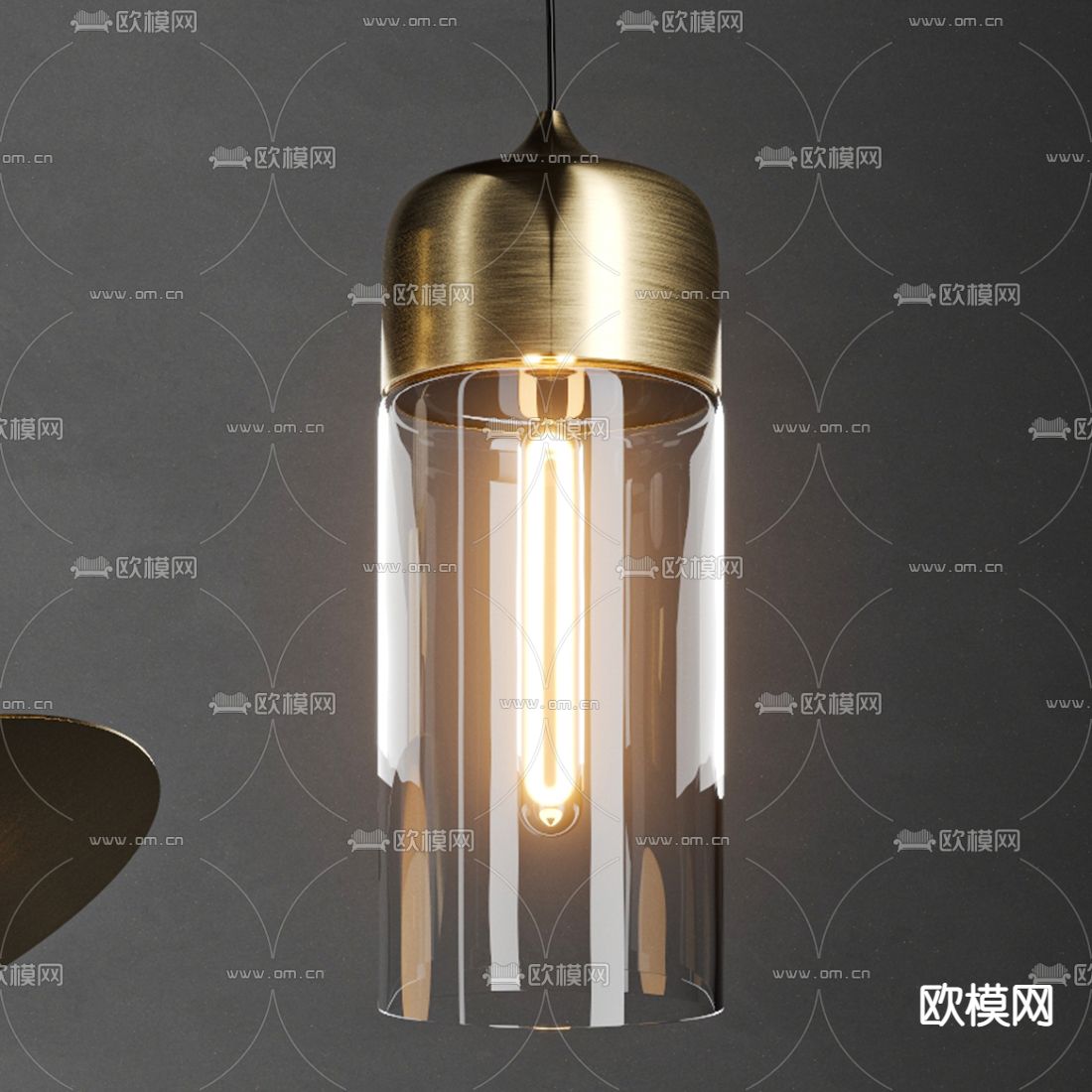 现代金属玻璃吊灯3d模型