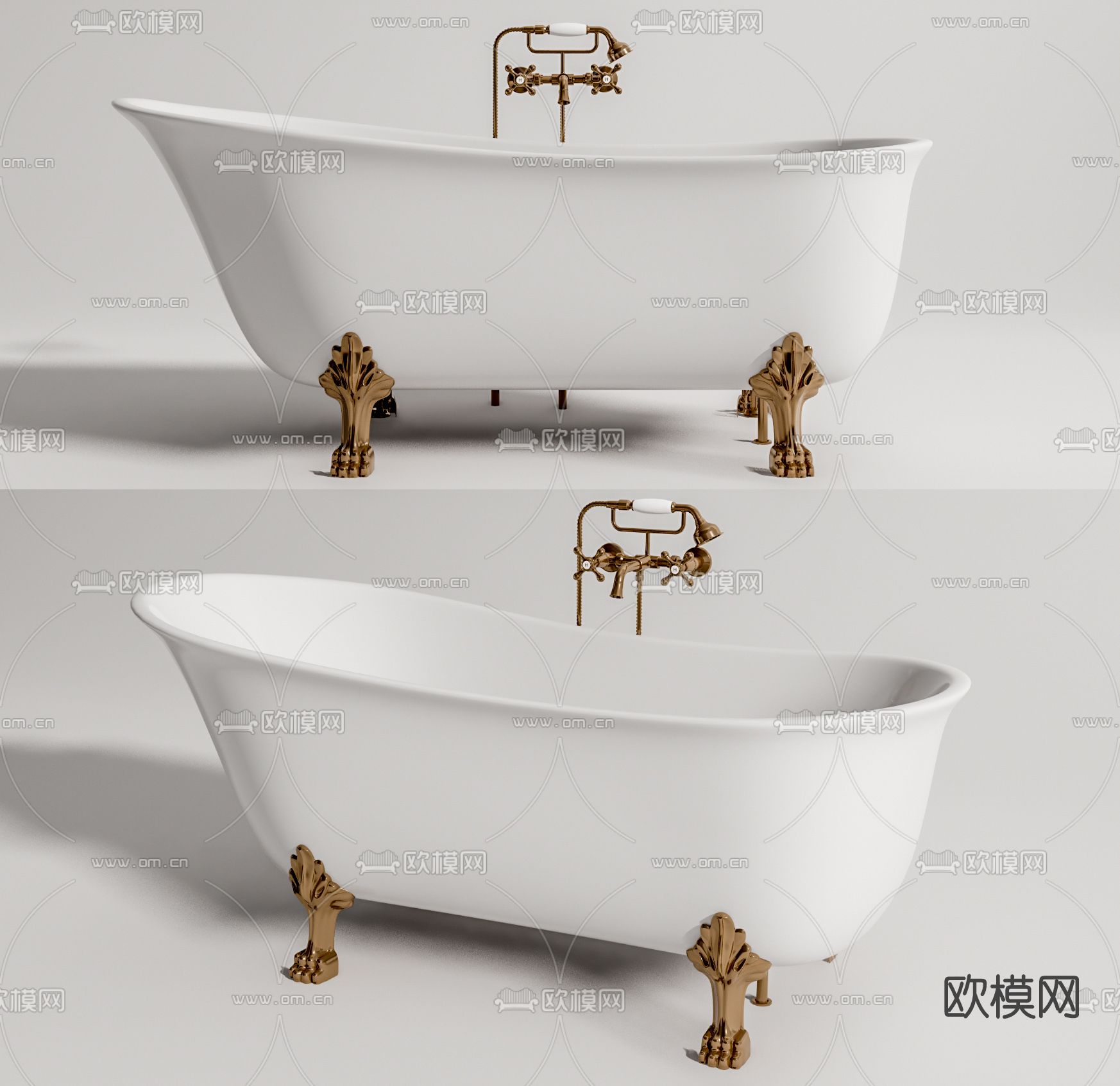 欧式浴缸su模型下载（渲染图1）