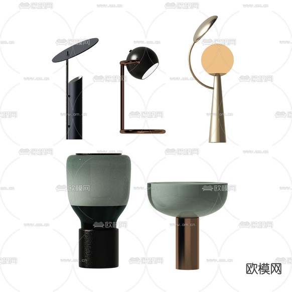 现代轻奢台灯3d模型下载