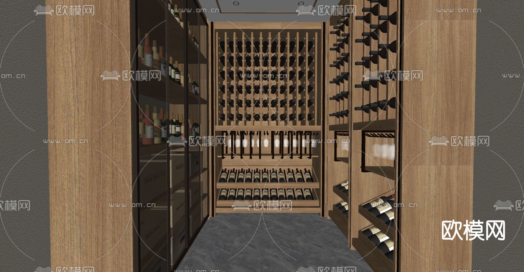 现代酒柜su模型