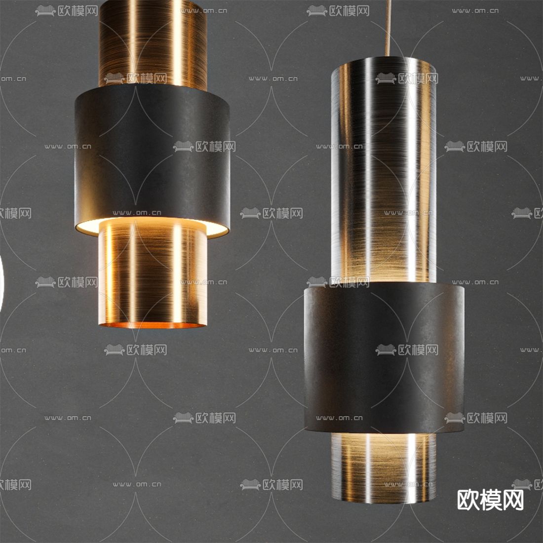 现代金属玻璃吊灯3d模型