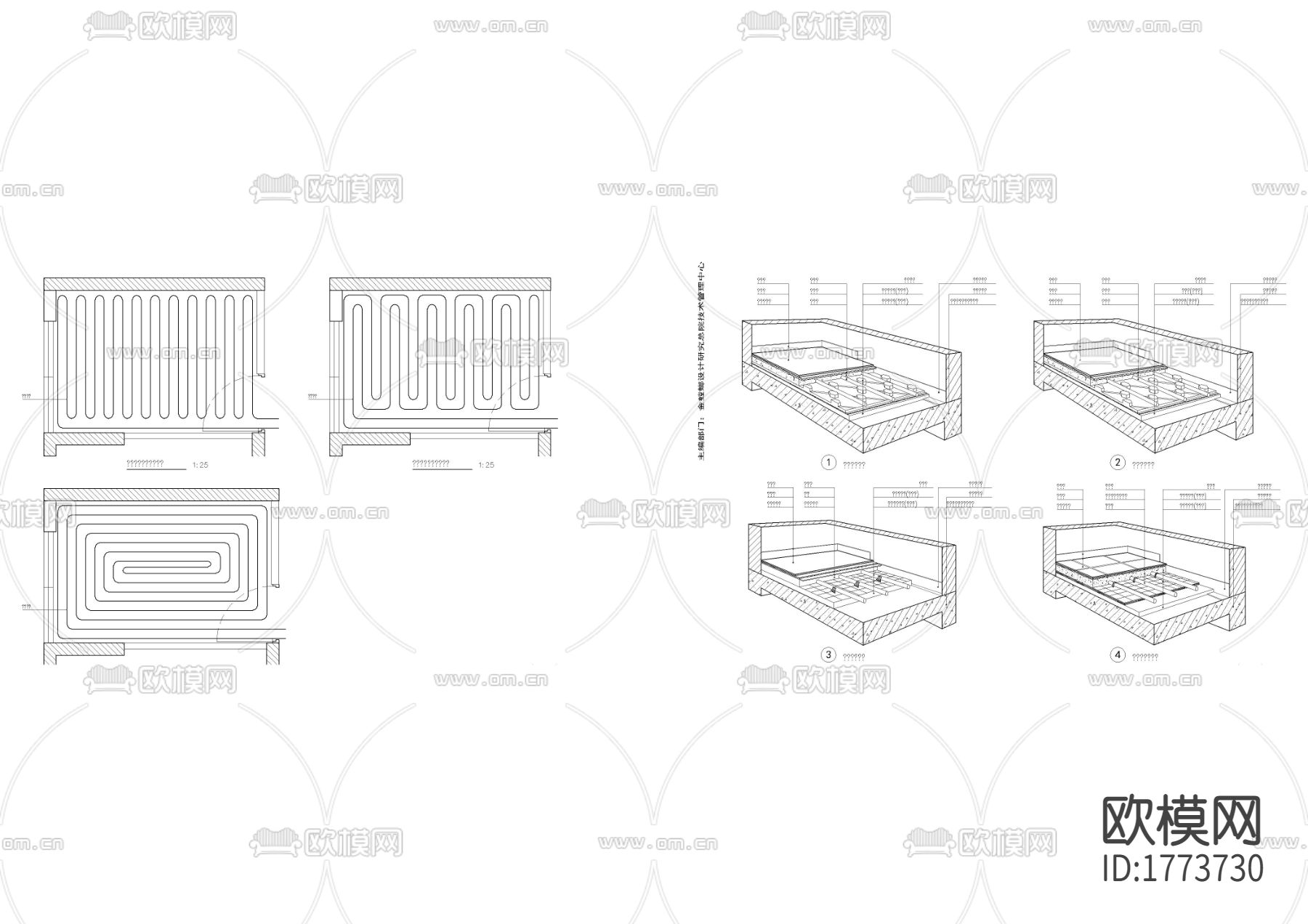 地暖详cad大样图下载（渲染图1）