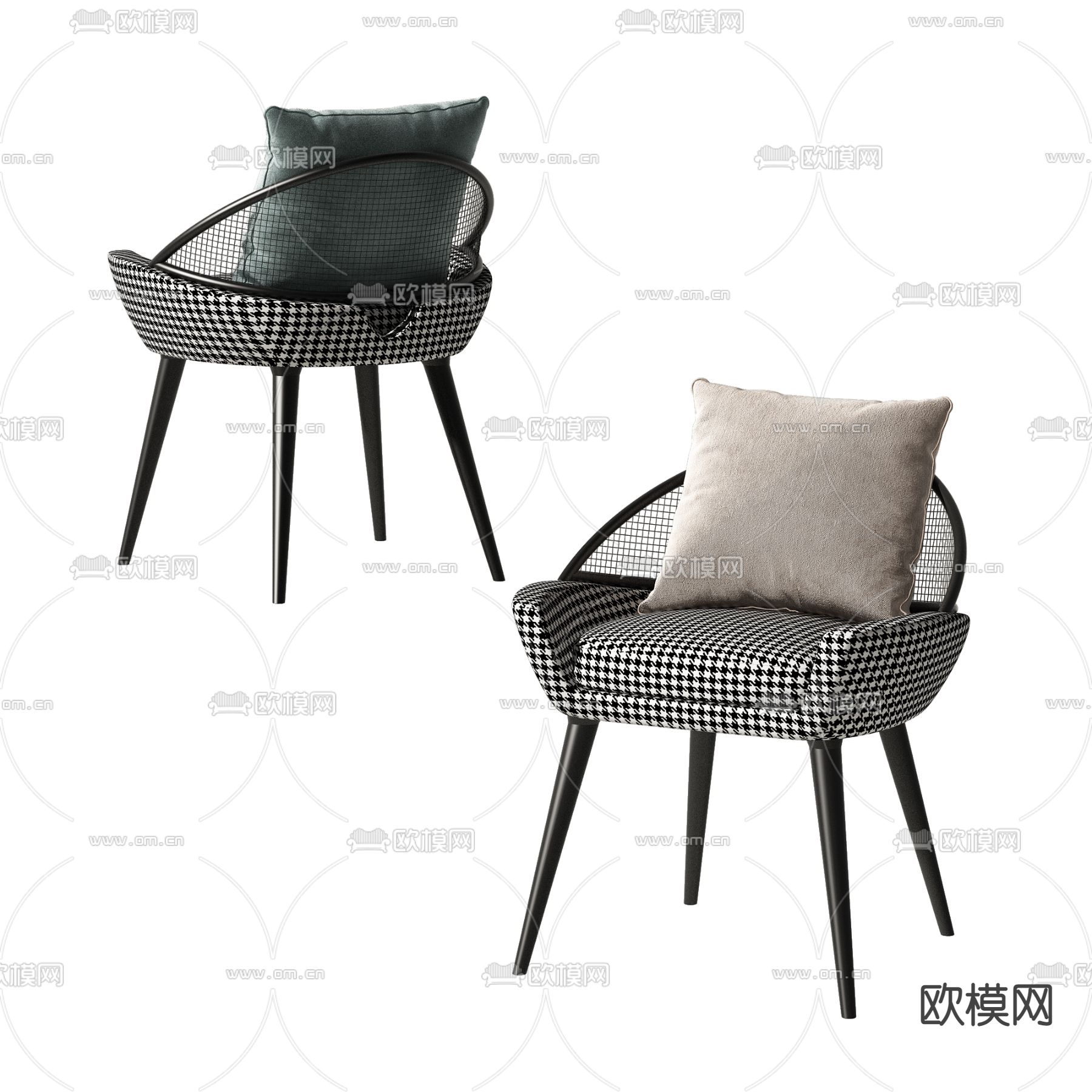 现代布艺休闲椅3d模型