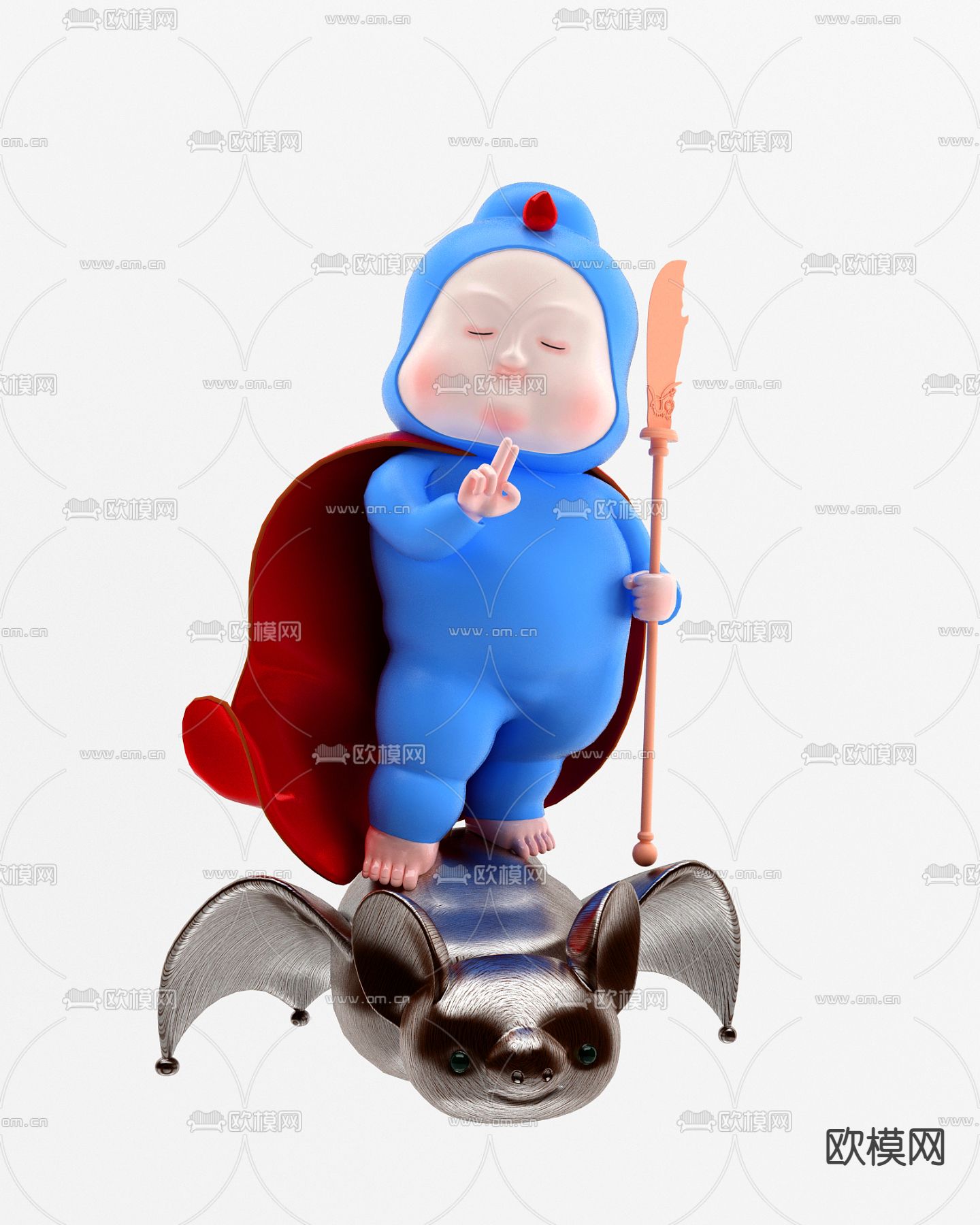 现代卡通人物雕塑摆件3d模型