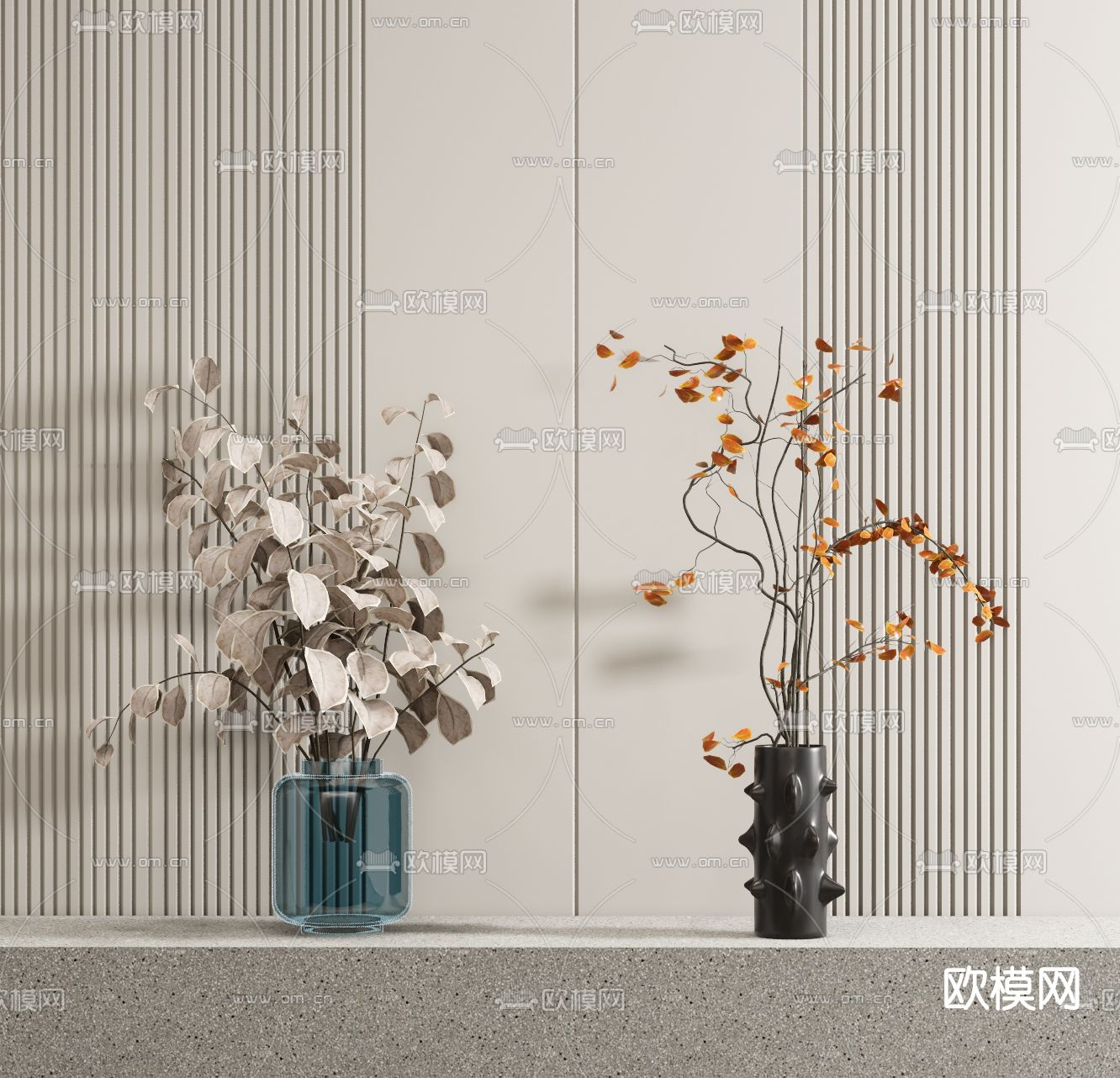 现代花瓶花艺su模型
