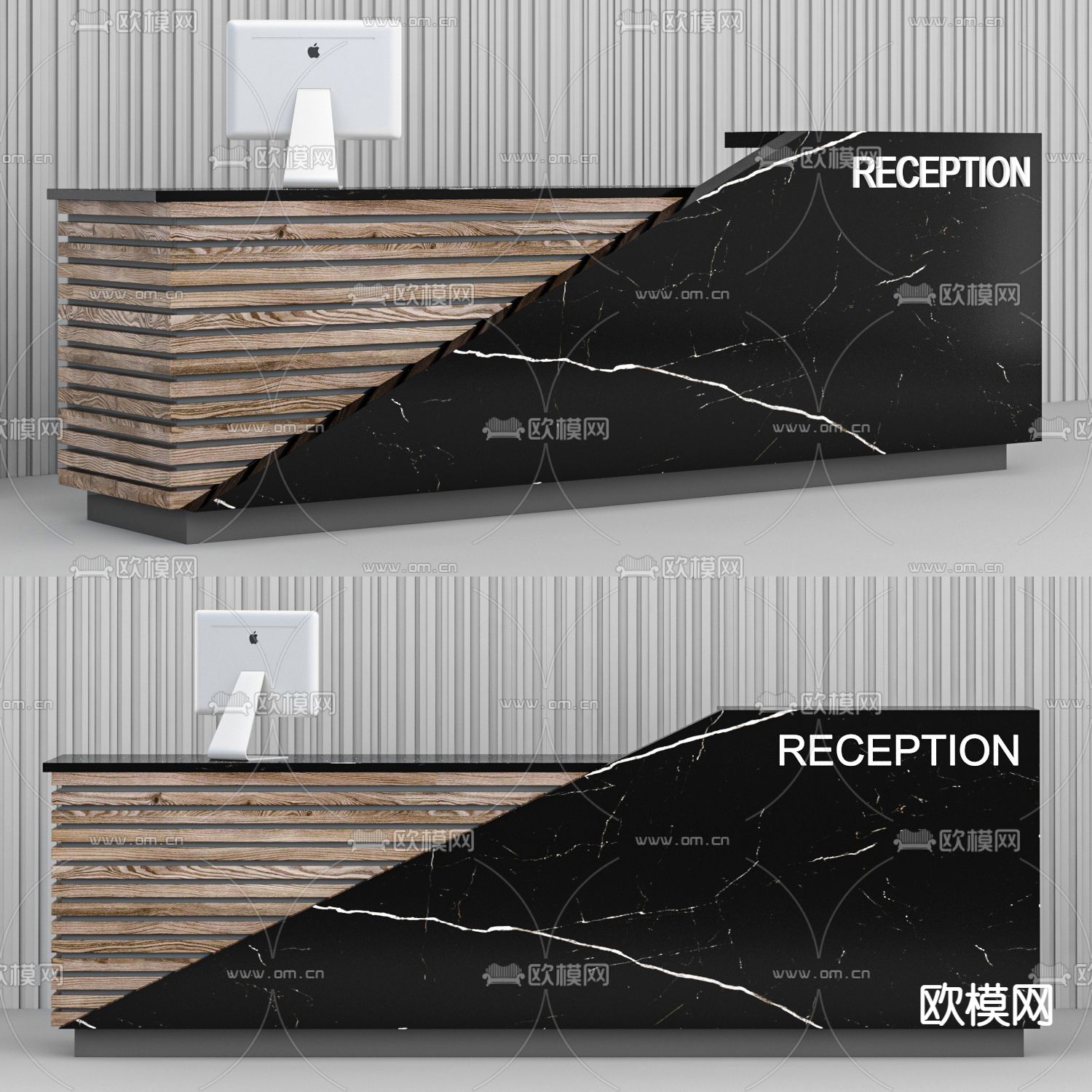 现代前台接待台3d模型