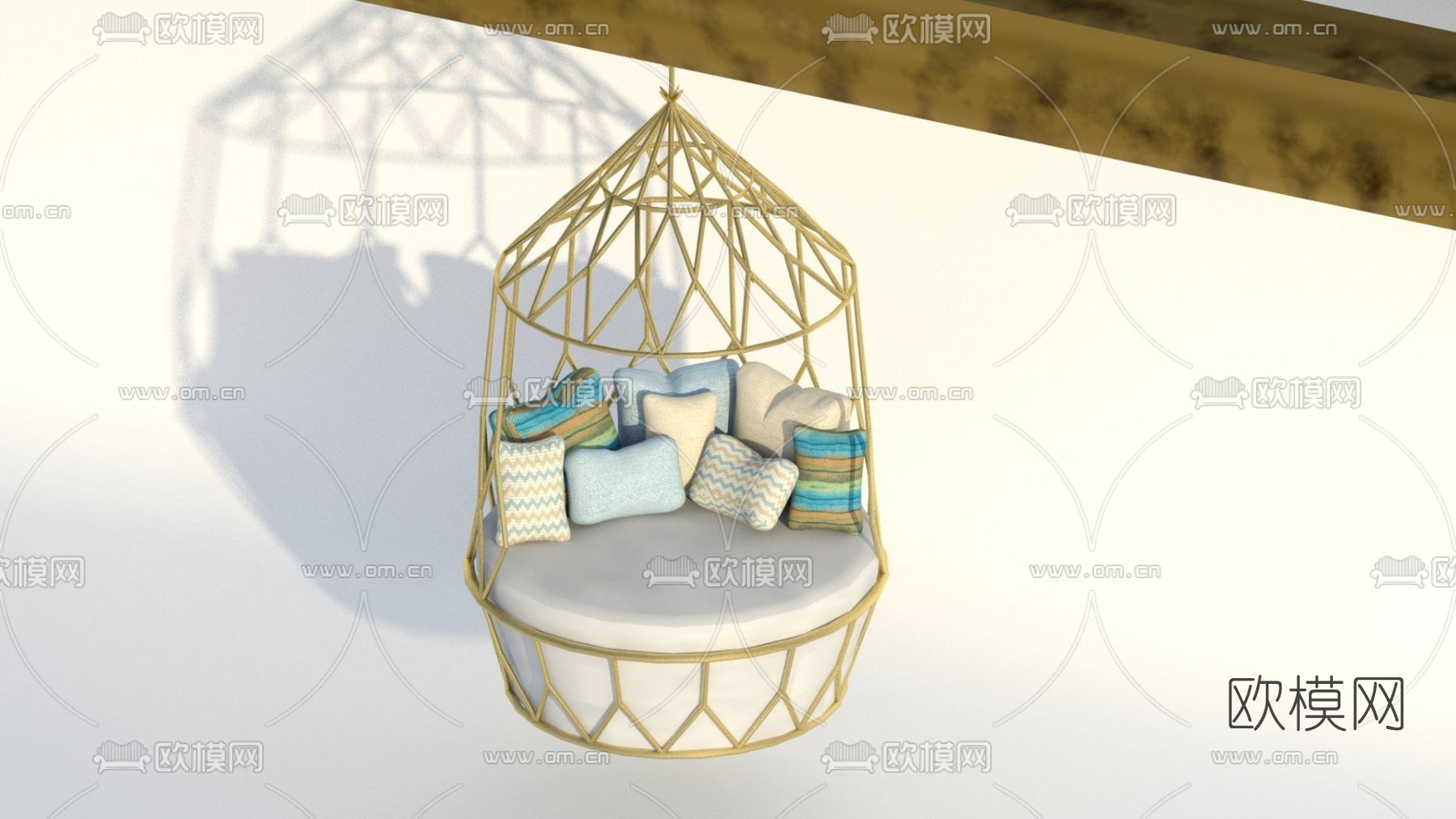 现代金属吊椅免费3d模型下载