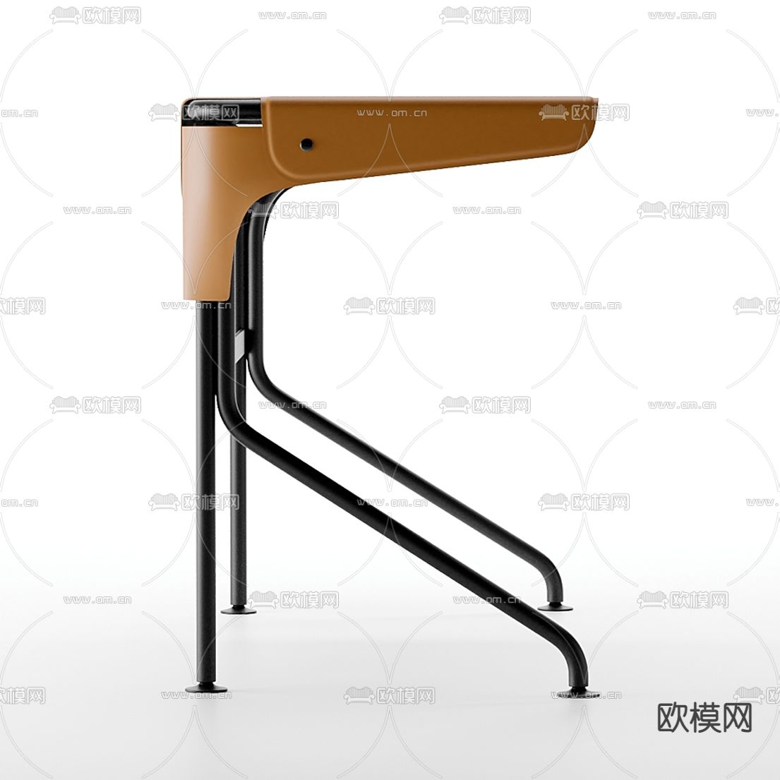 现代皮革书桌3d模型