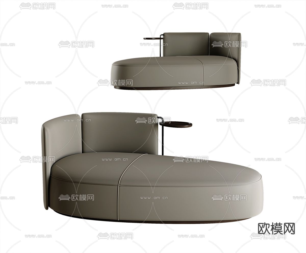 现代皮革贵妃椅3d模型