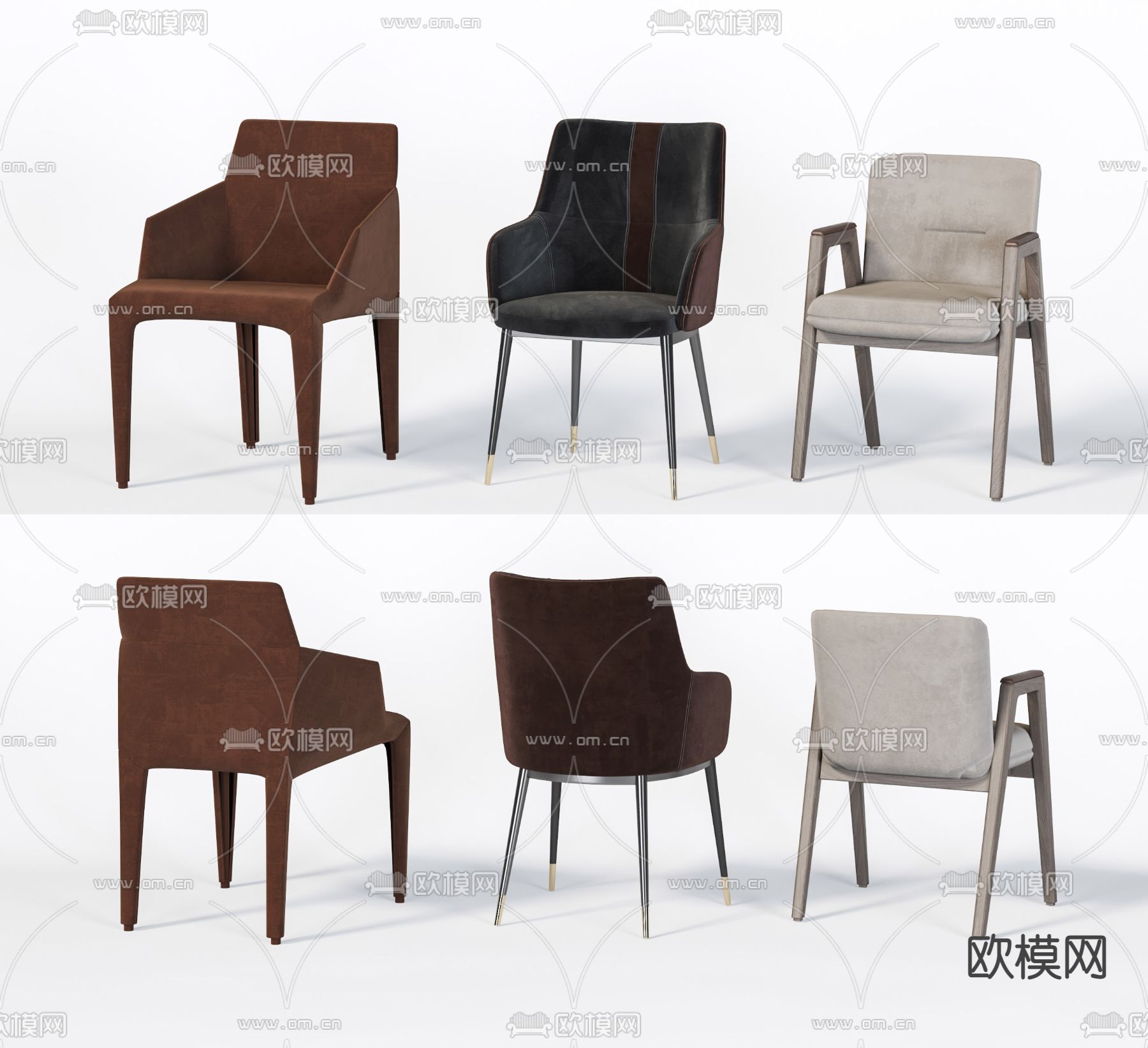 现代布艺休闲椅3d模型下载