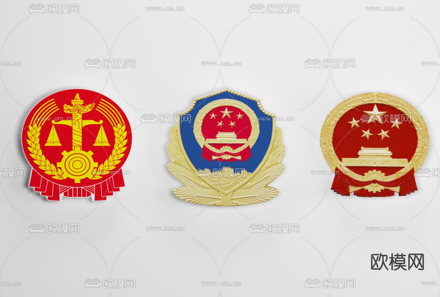 现代国徽图案徽章免费3d模型下载