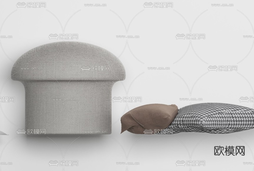 现代布艺凳子免费3d模型下载