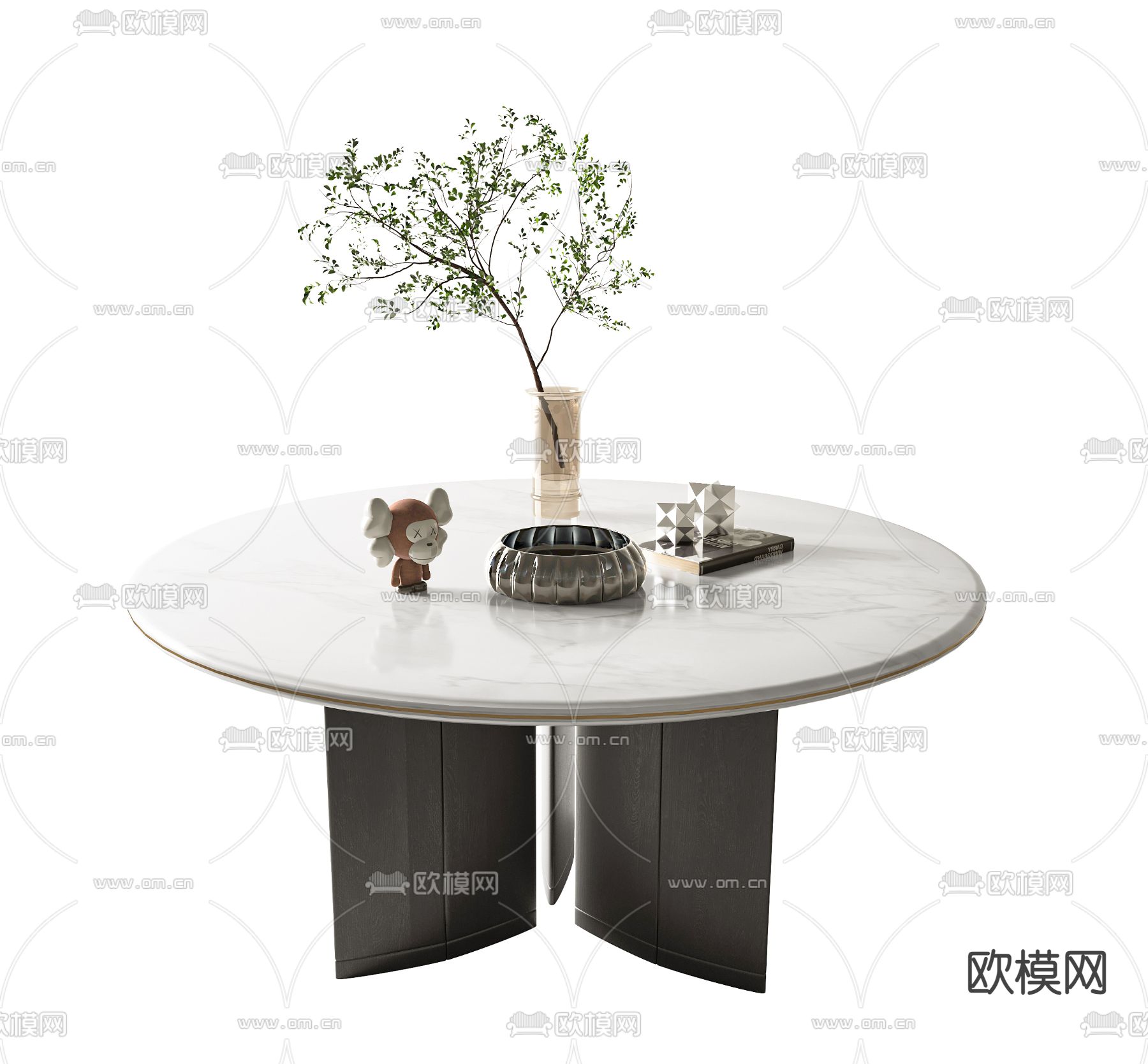 现代圆形餐桌3d模型