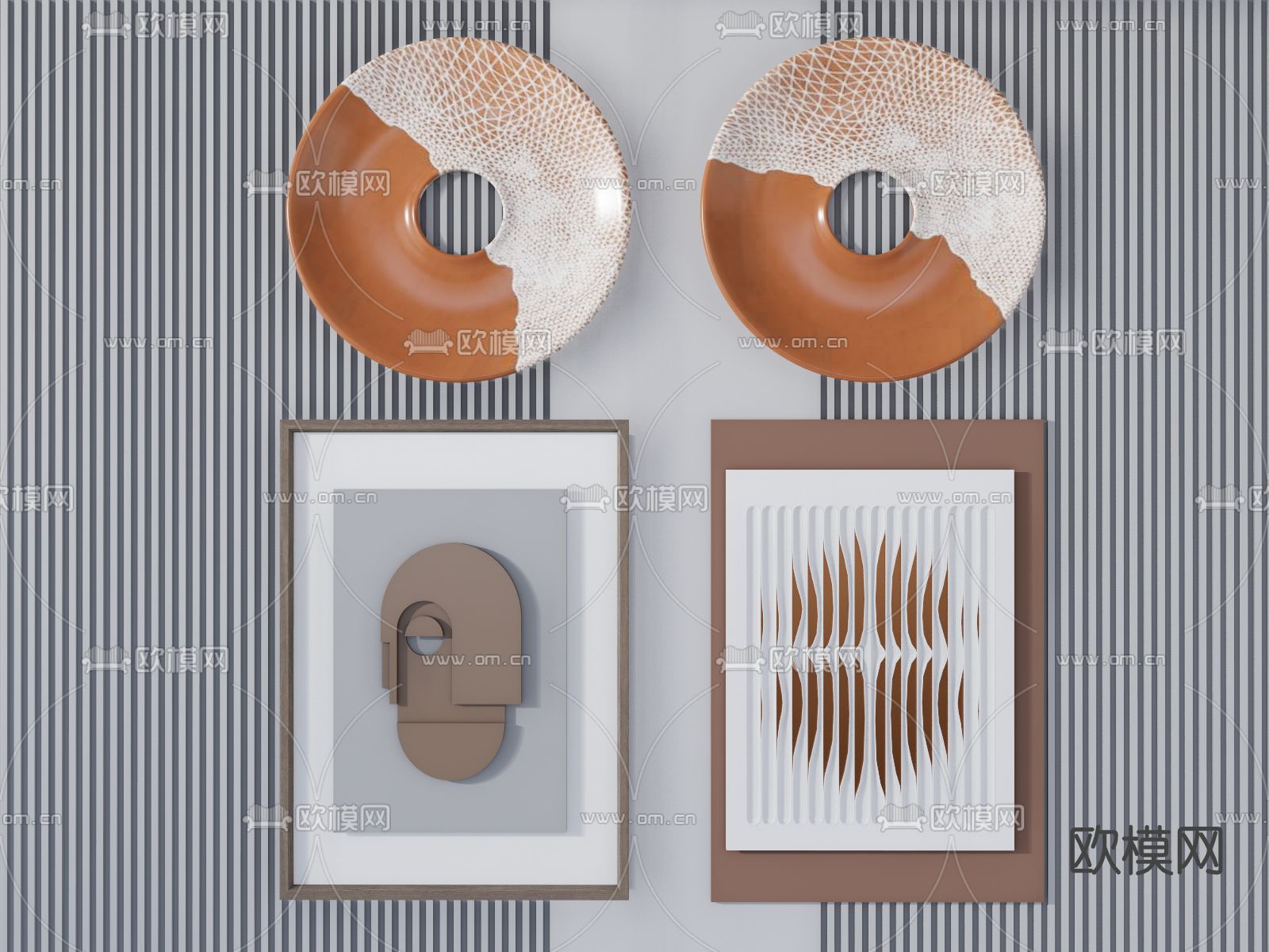 现代墙饰挂件su模型下载（渲染图1）