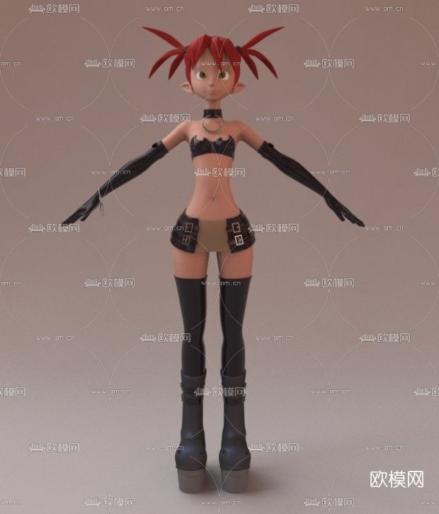现代女性动漫人物免费3d模型下载