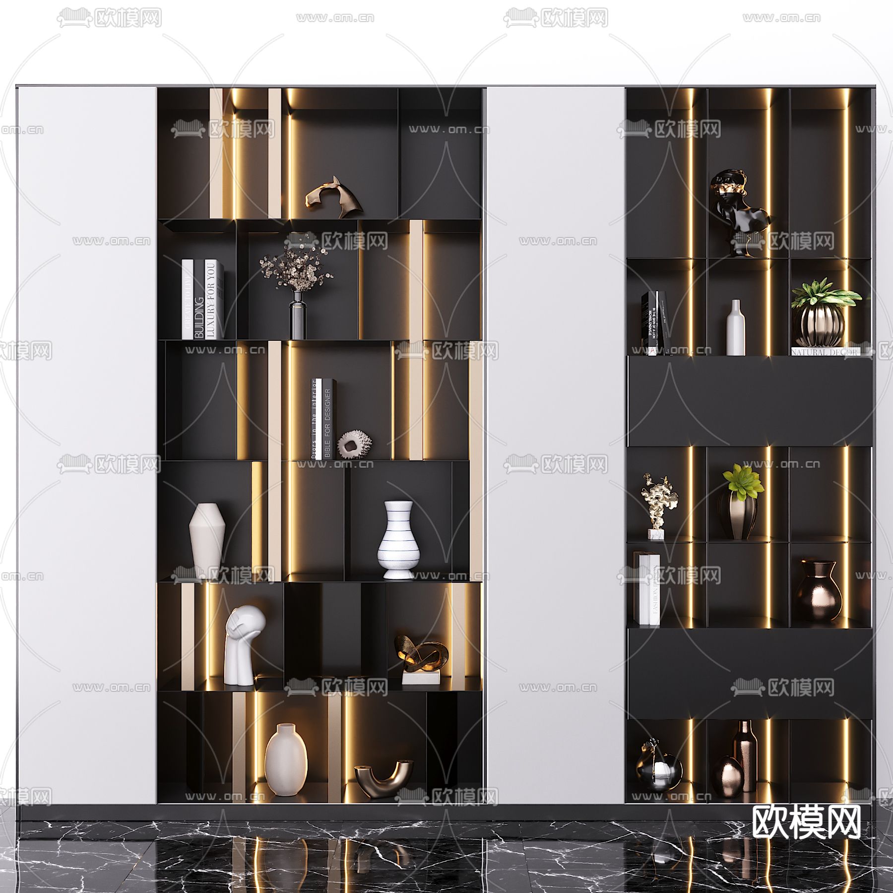 现代轻奢装饰柜3d模型下载