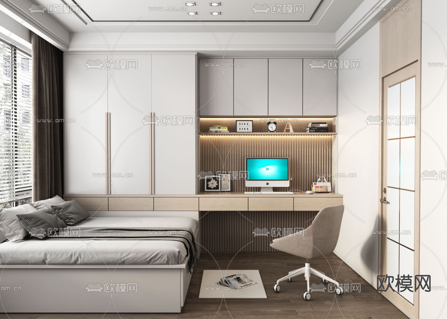 现代榻榻米卧室3d模型