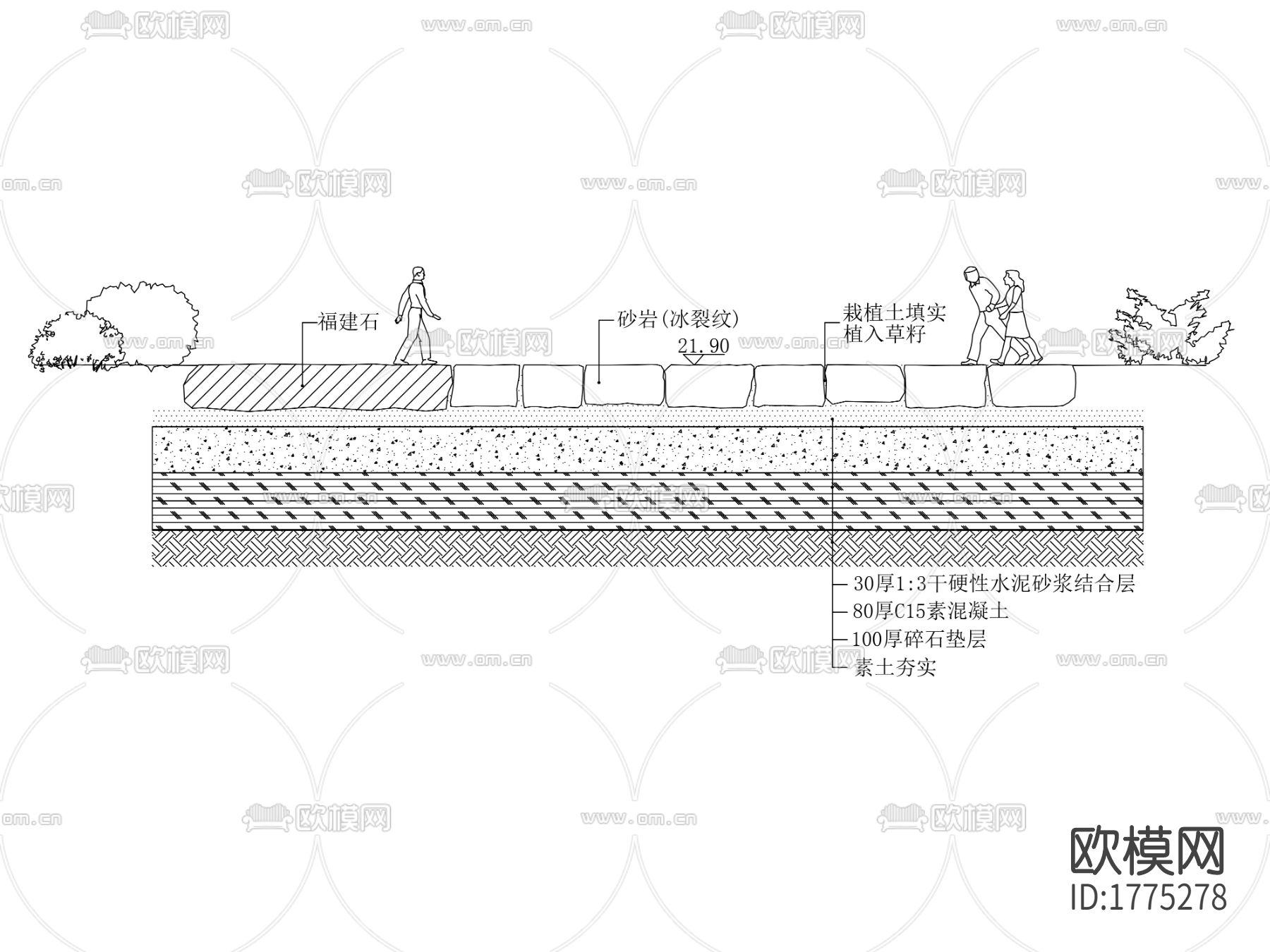 砂岩路cad节点大样图下载