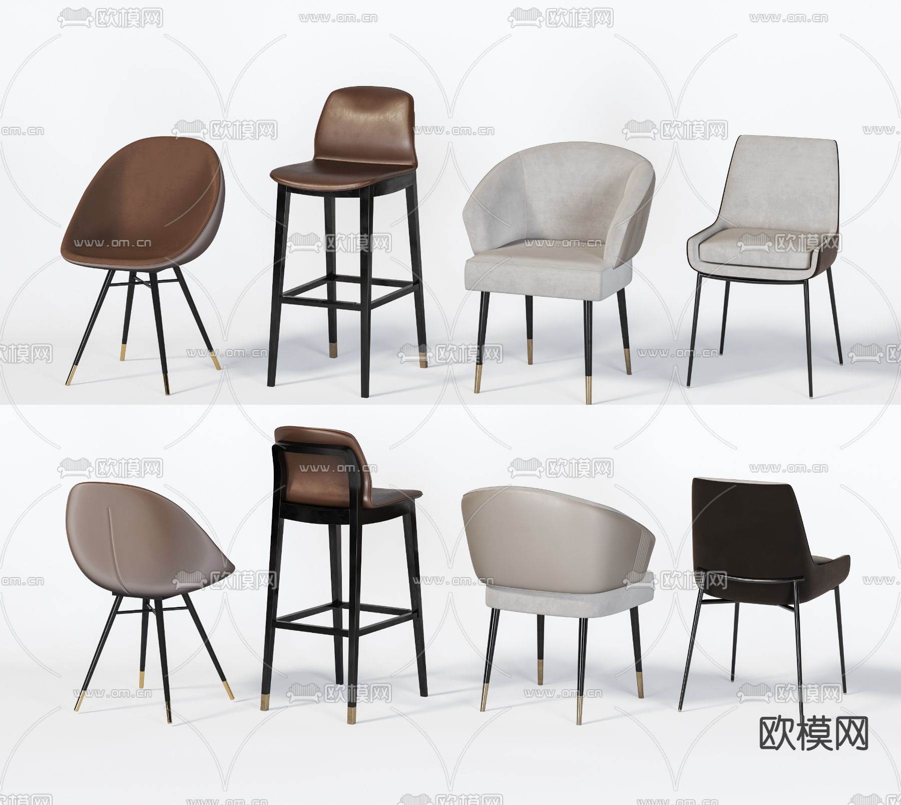 现代布艺休闲椅3d模型下载