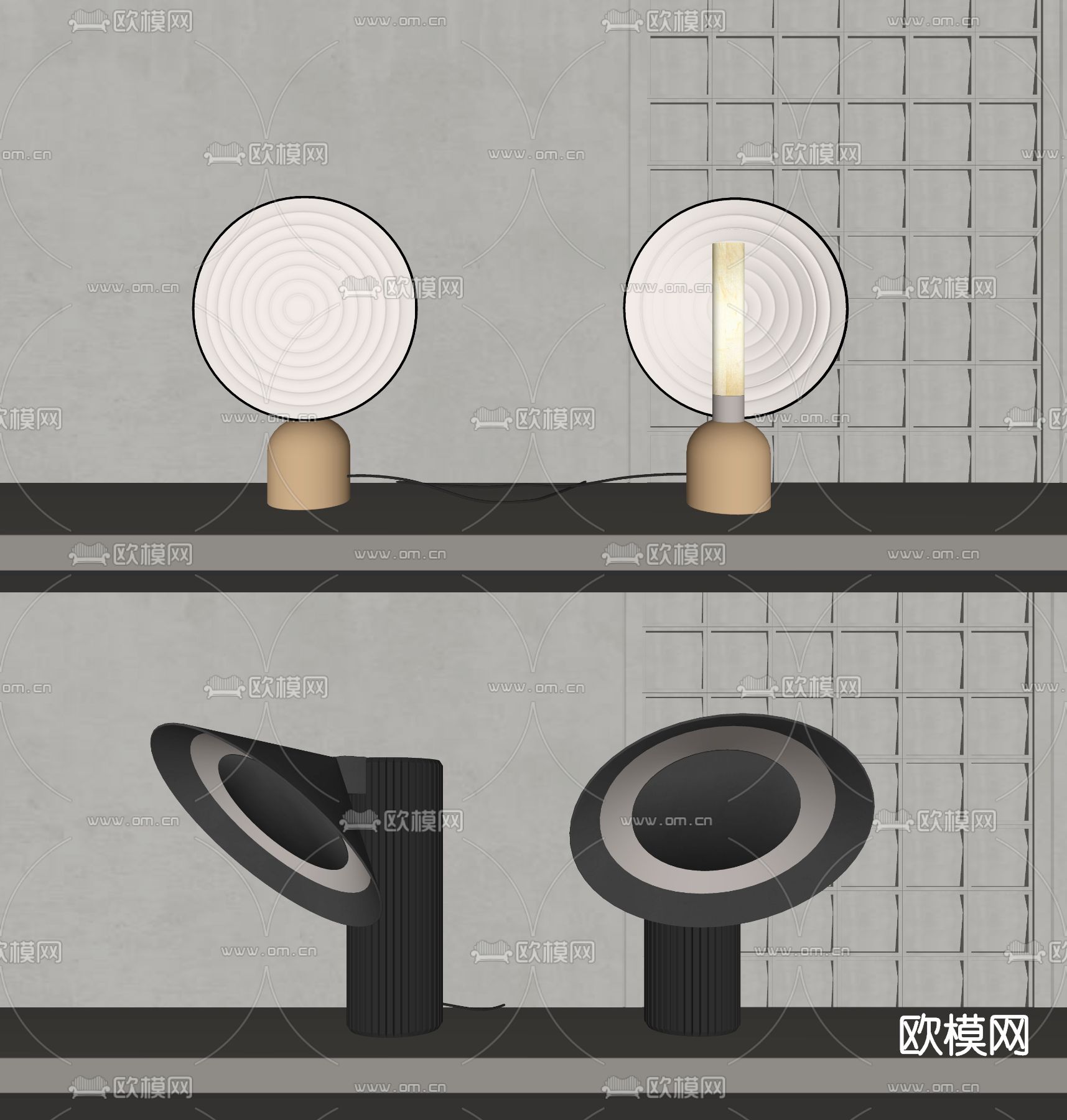 现代轻奢台灯su模型
