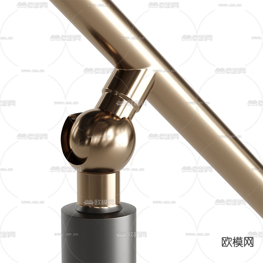 现代金属落地灯3d模型下载（渲染图4）