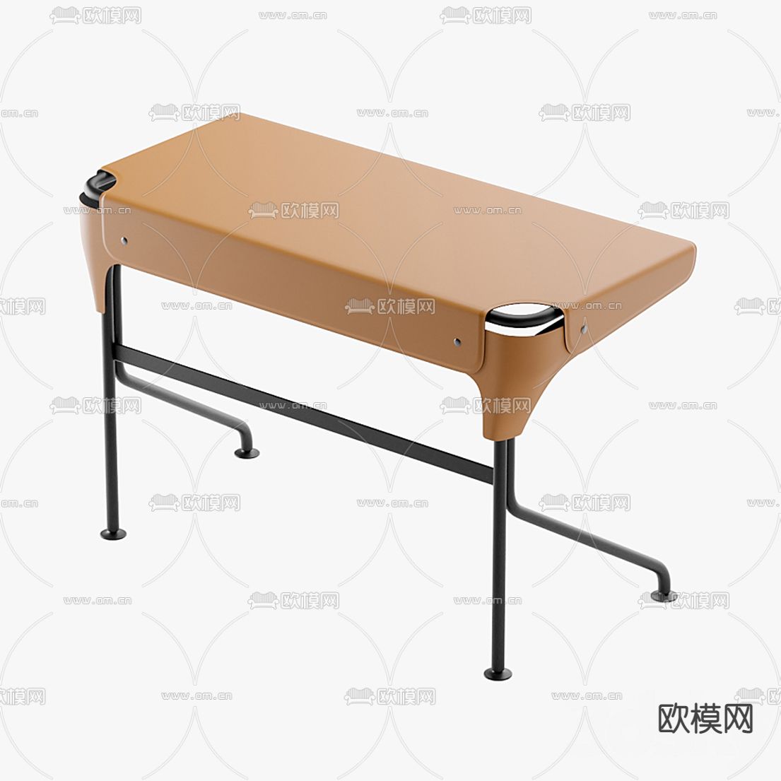 现代皮革书桌3d模型