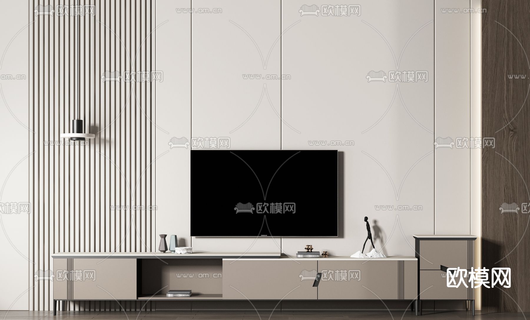 现代烤漆电视柜3d模型下载