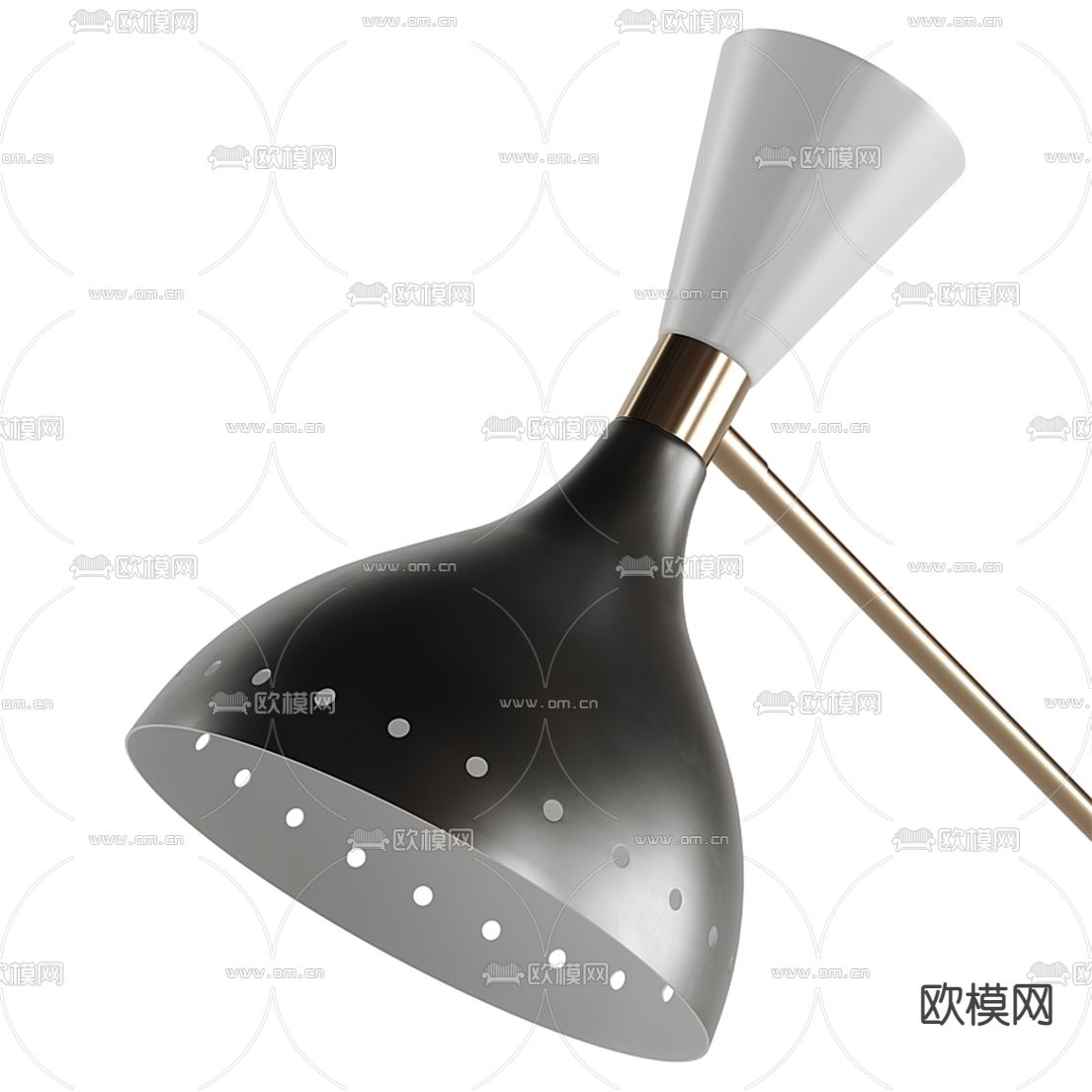 现代金属落地灯3d模型下载（渲染图3）