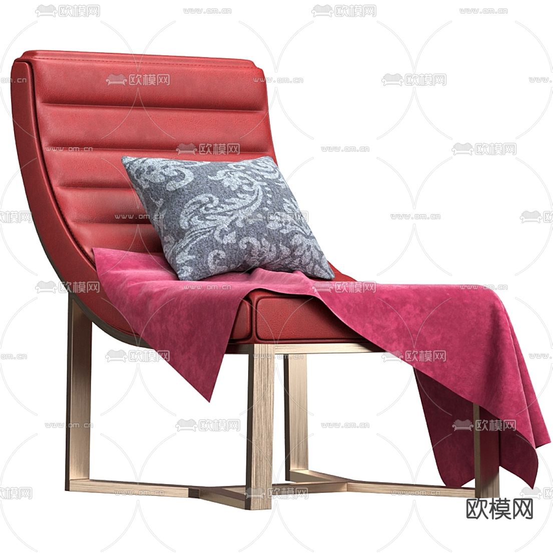 现代布艺躺椅3d模型