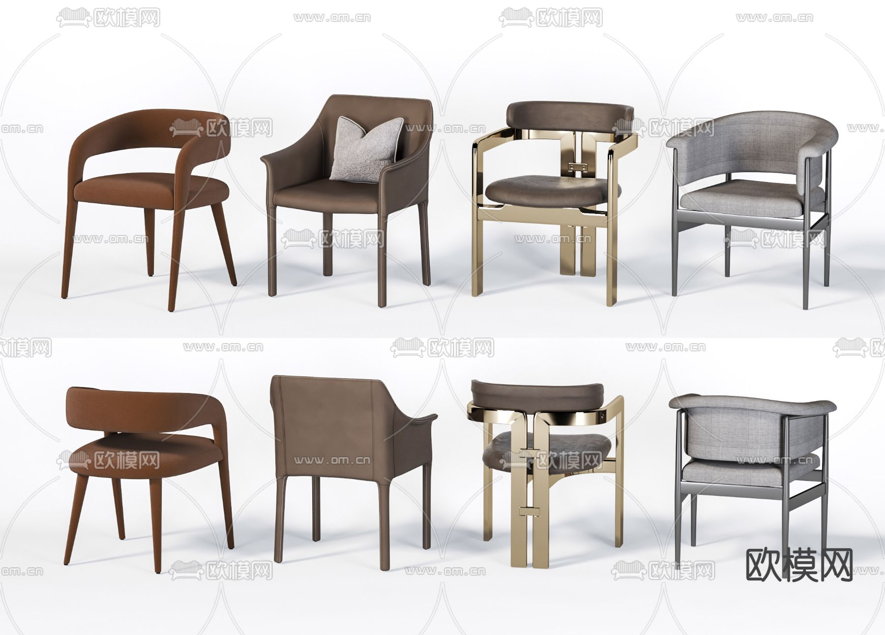 现代布艺休闲椅3d模型下载