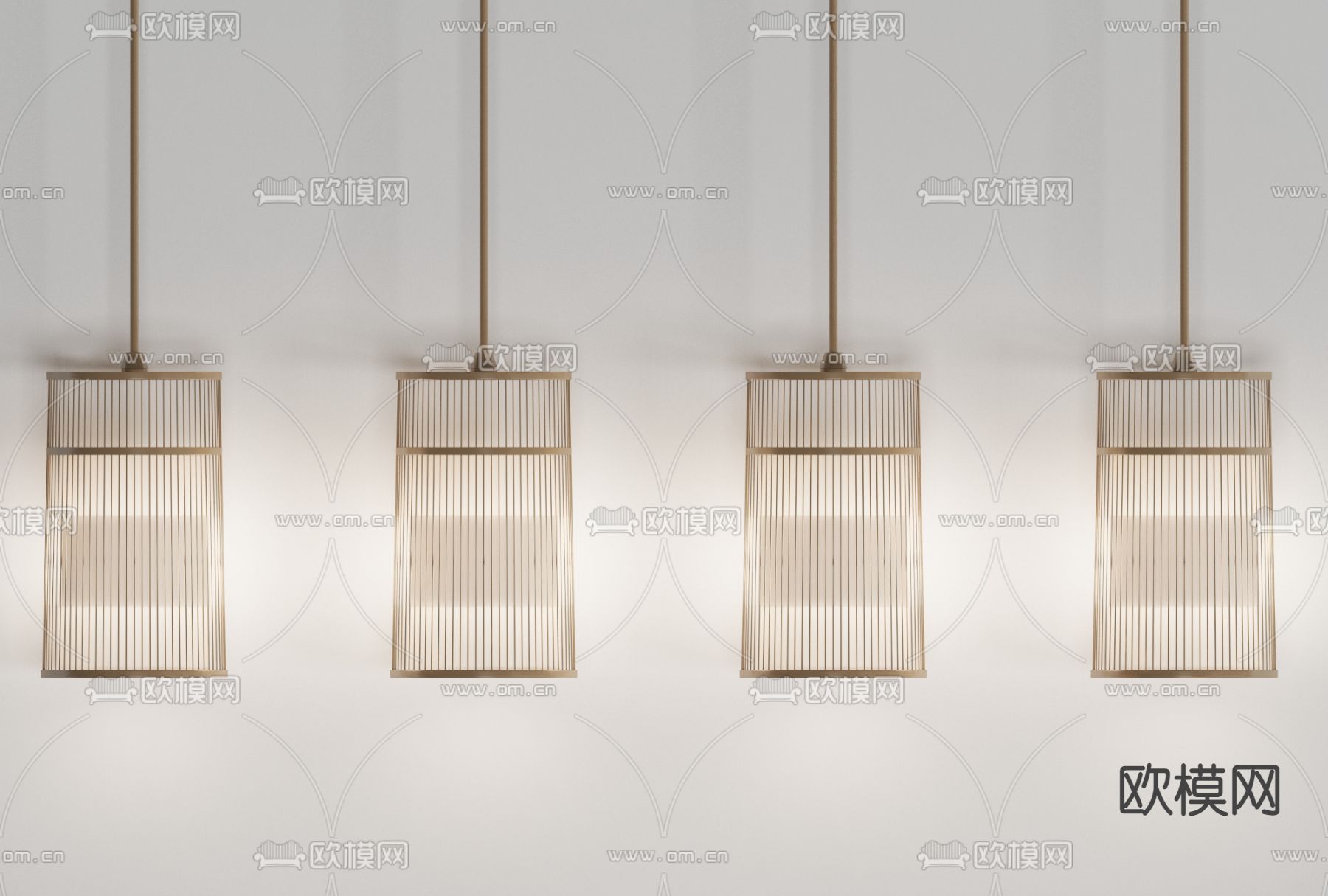 日式圆筒编织吊灯免费3d模型下载