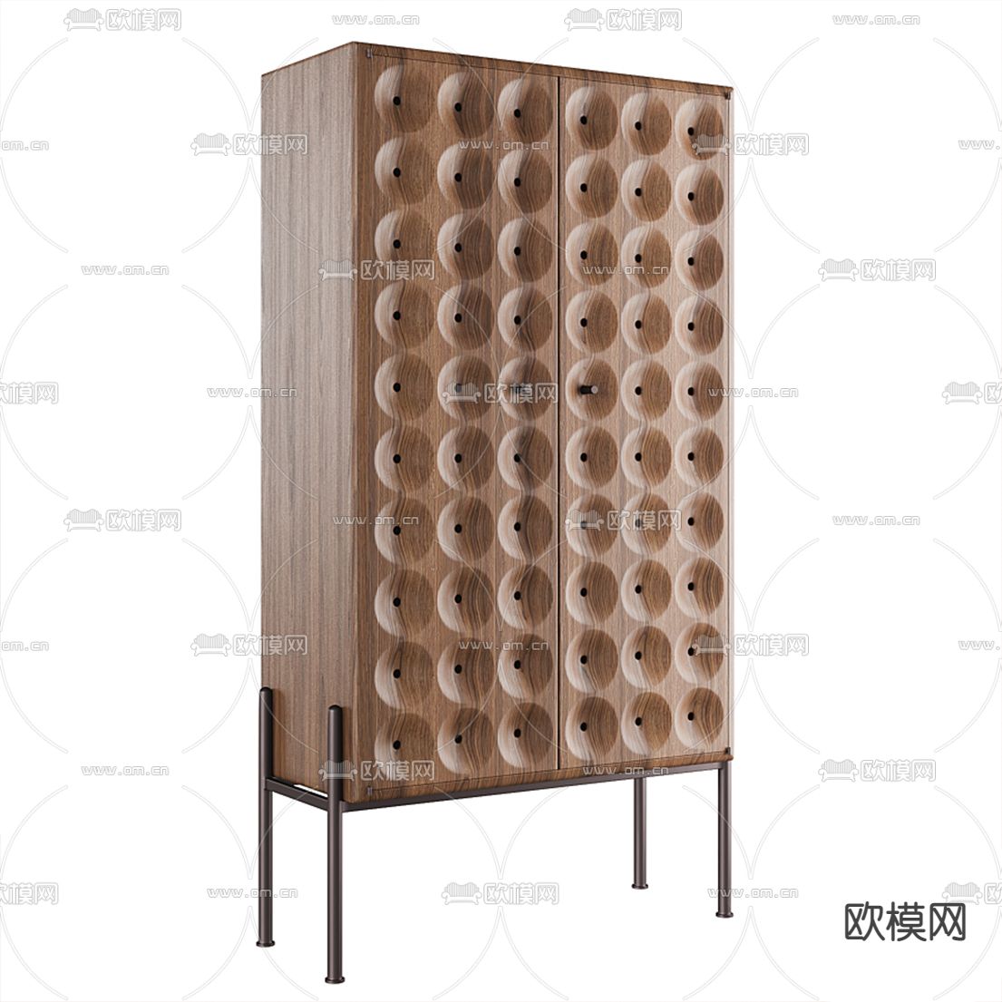 北欧实木衣柜3d模型下载