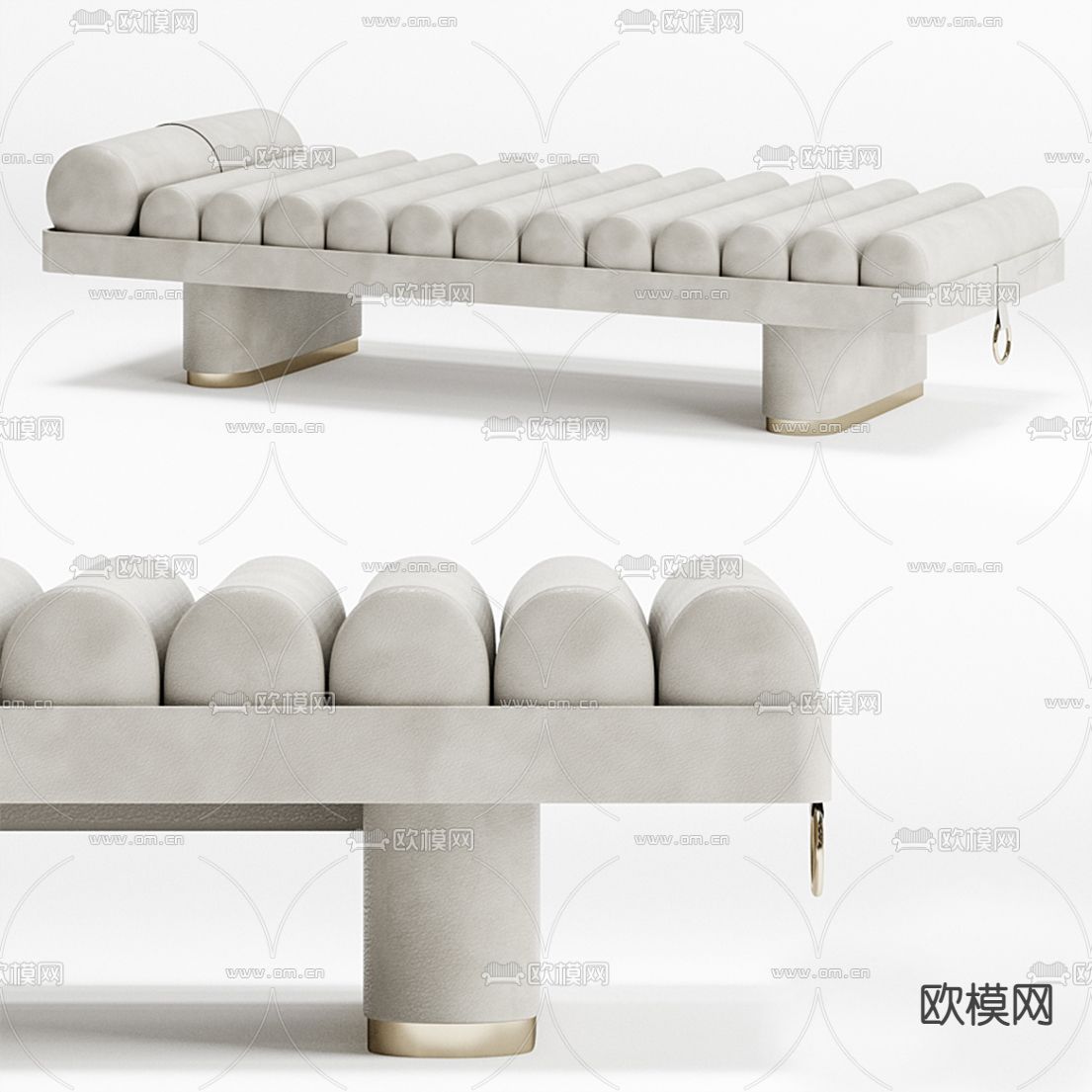现代床尾凳脚踏3d模型