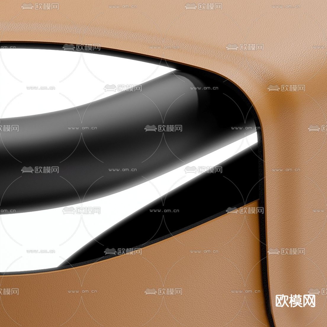 现代皮革书桌3d模型