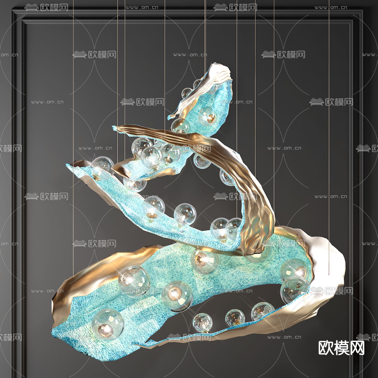 现代艺术装饰吊灯3d模型