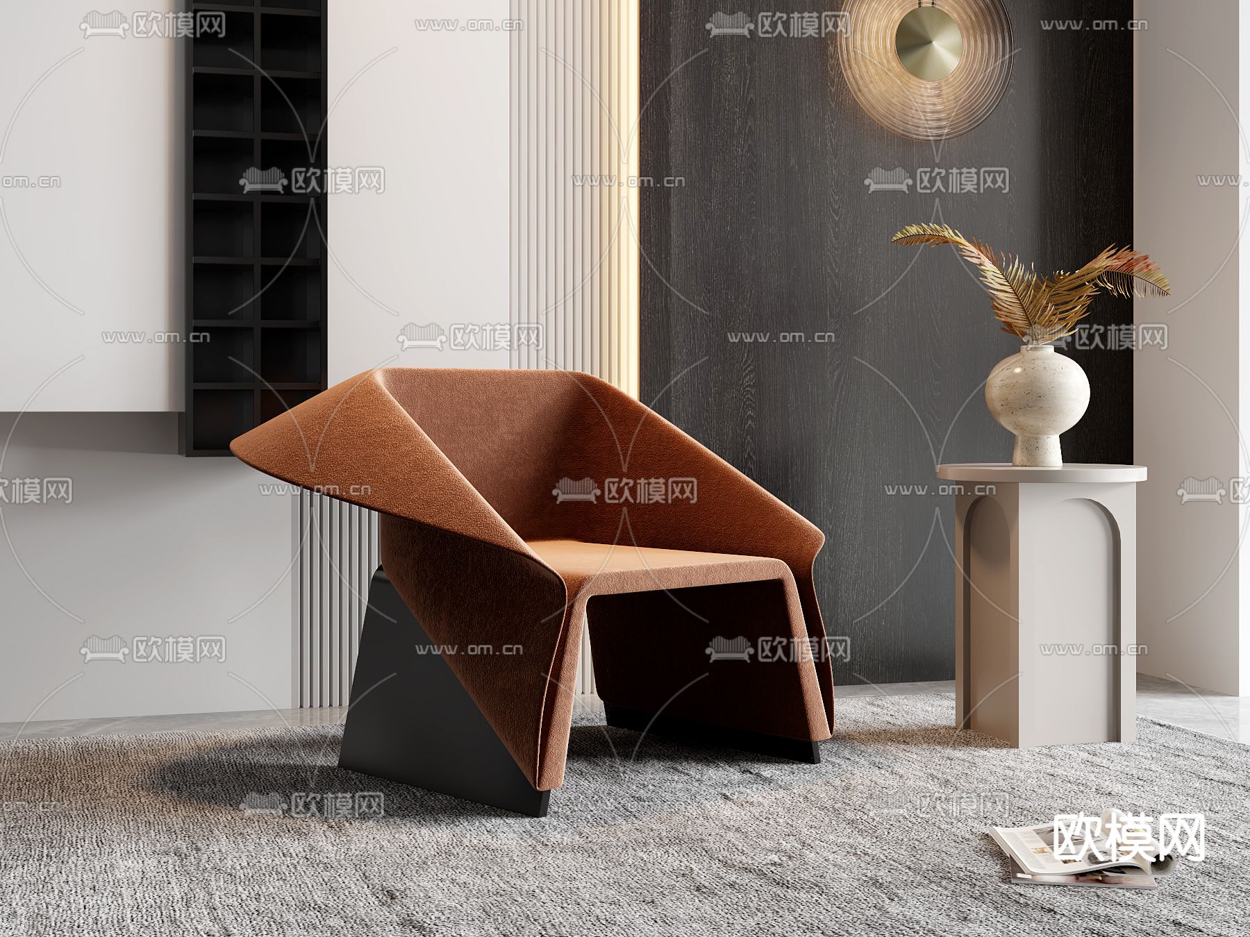 现代布艺休闲椅3d模型