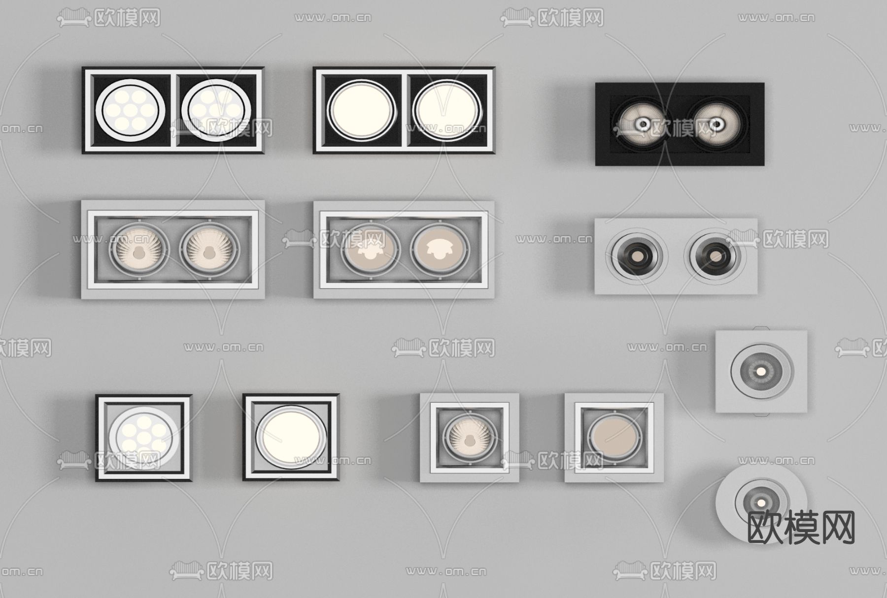现代筒灯射灯免费3d模型下载