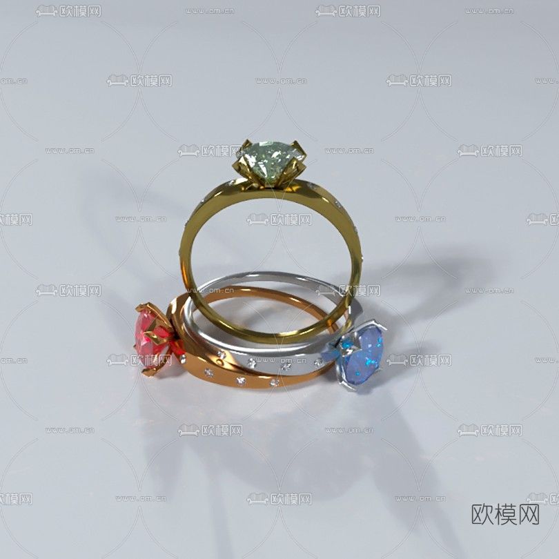 现代戒指免费3d模型下载